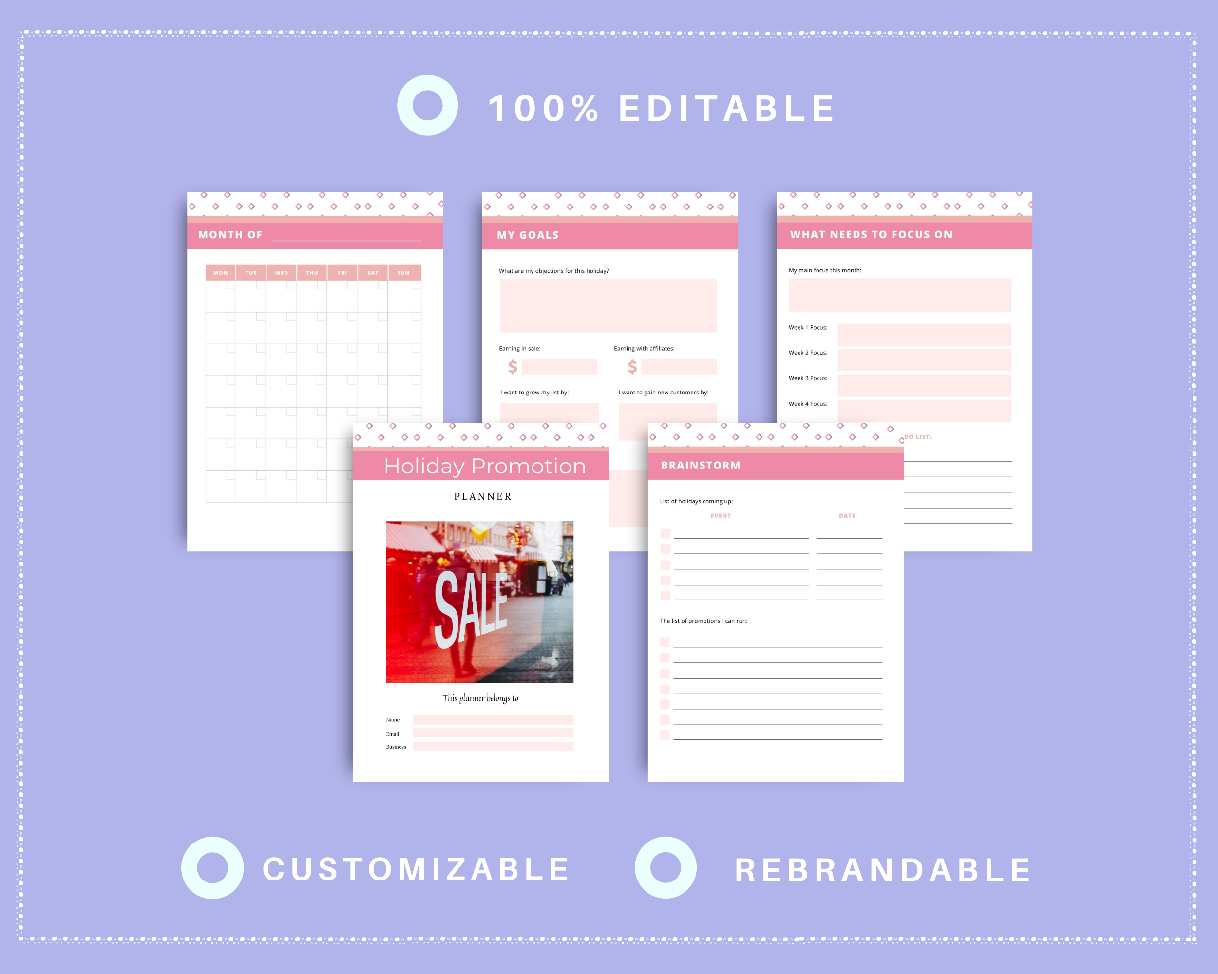 Editable Holiday Promotion Planner in Canva | Commercial Use