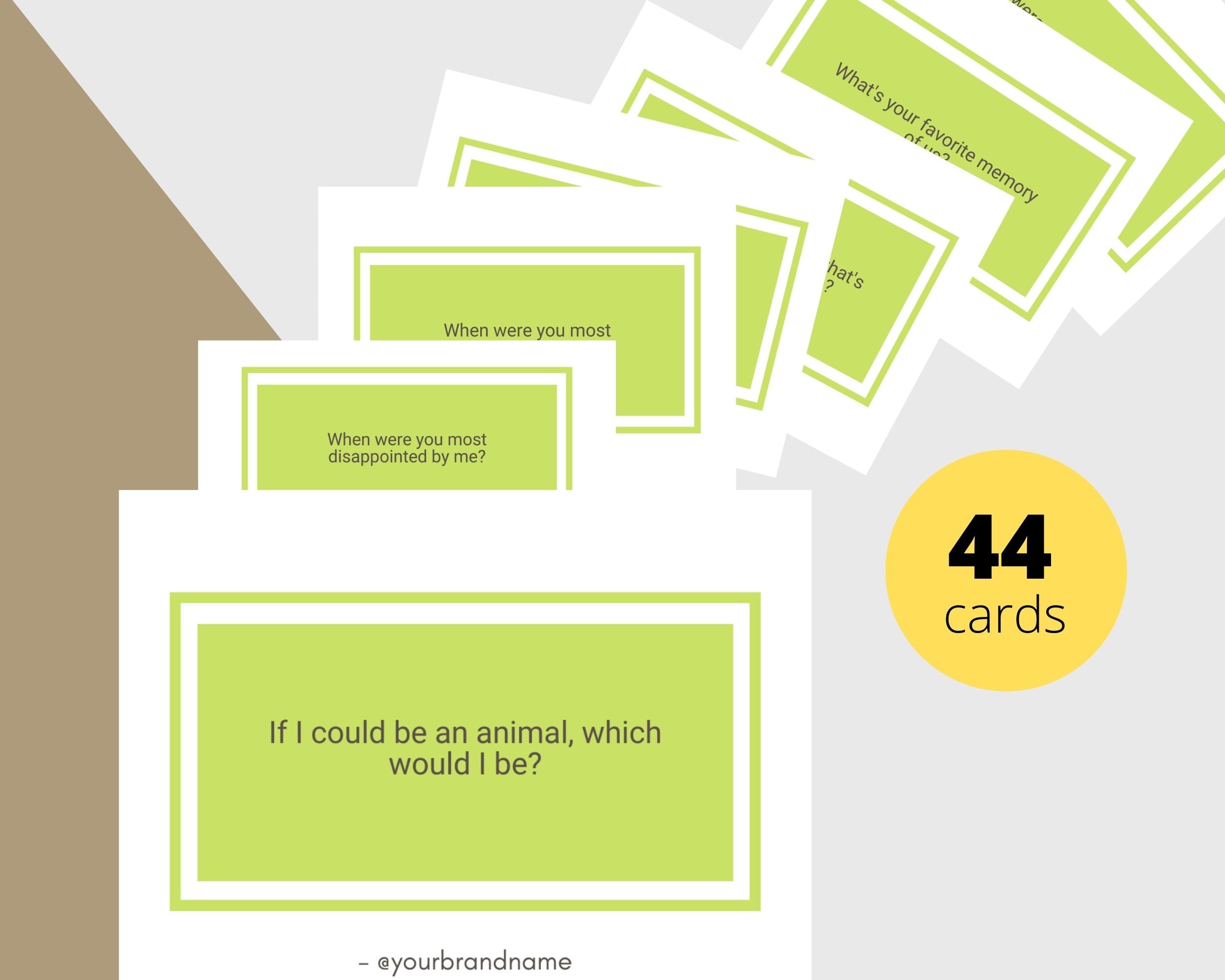 44 Do You Know Me Cards | Canva Inspirational Cards | Commercial Use