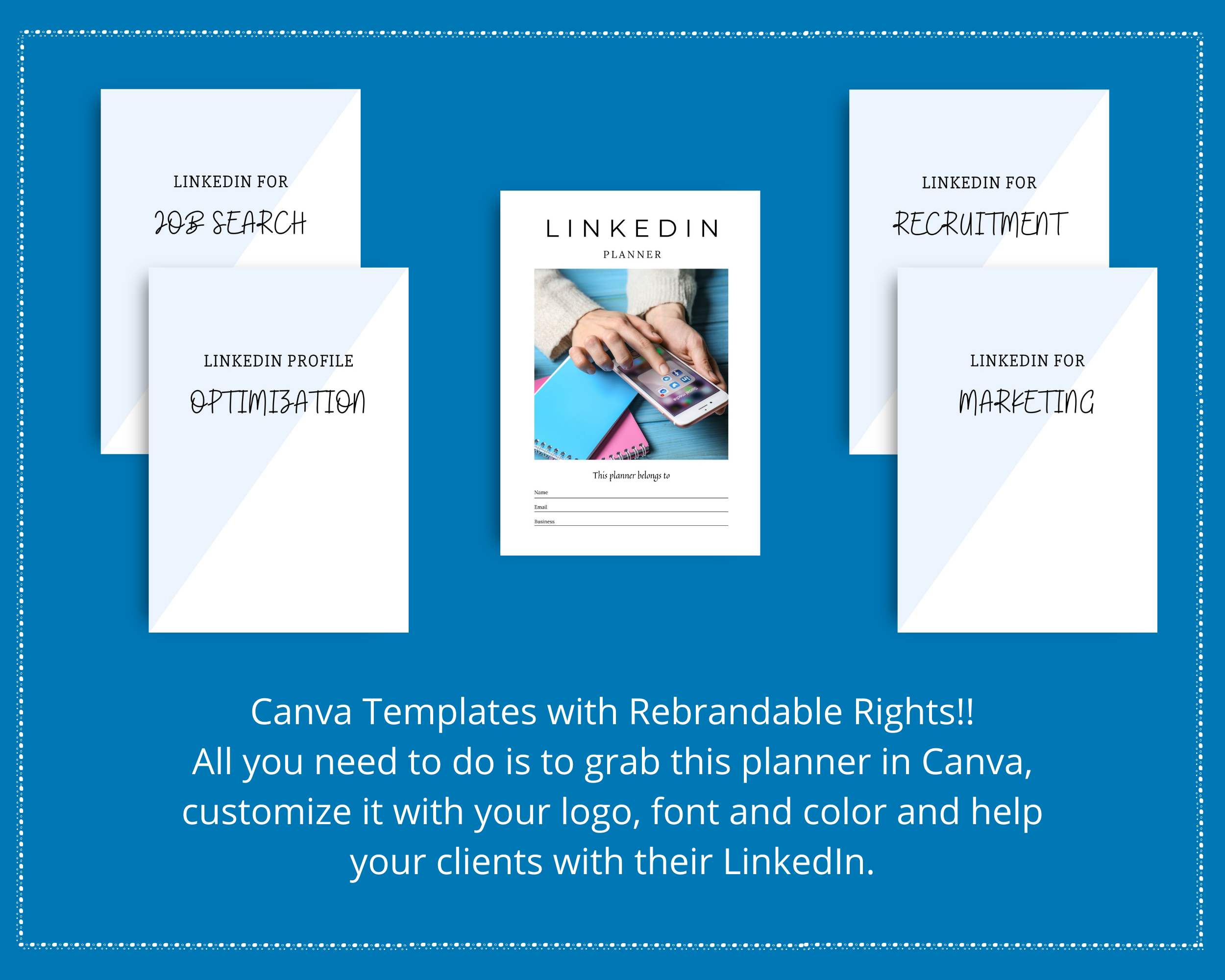 Editable LinkedIn Planner in Canva | Commercial Use