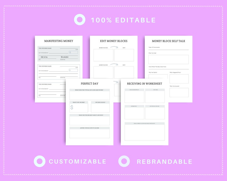 Editable Manifestation Planner Template in Canva | Commercial Use