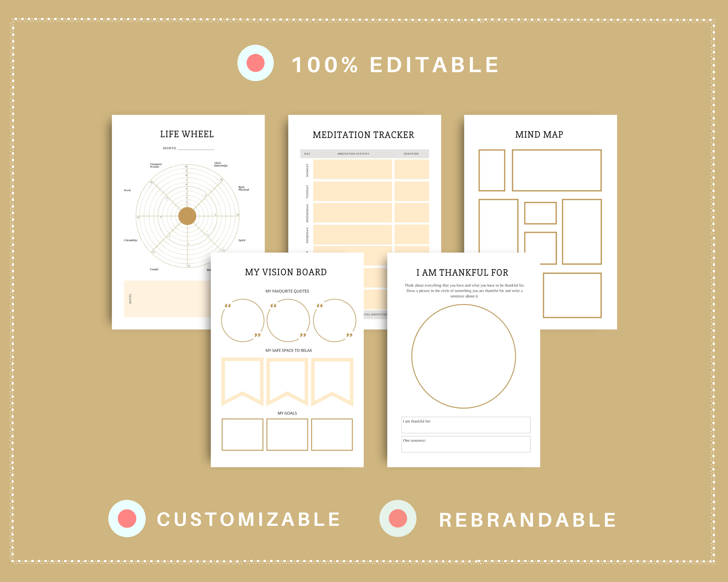Editable Vision Book Template in Canva | Commercial Use