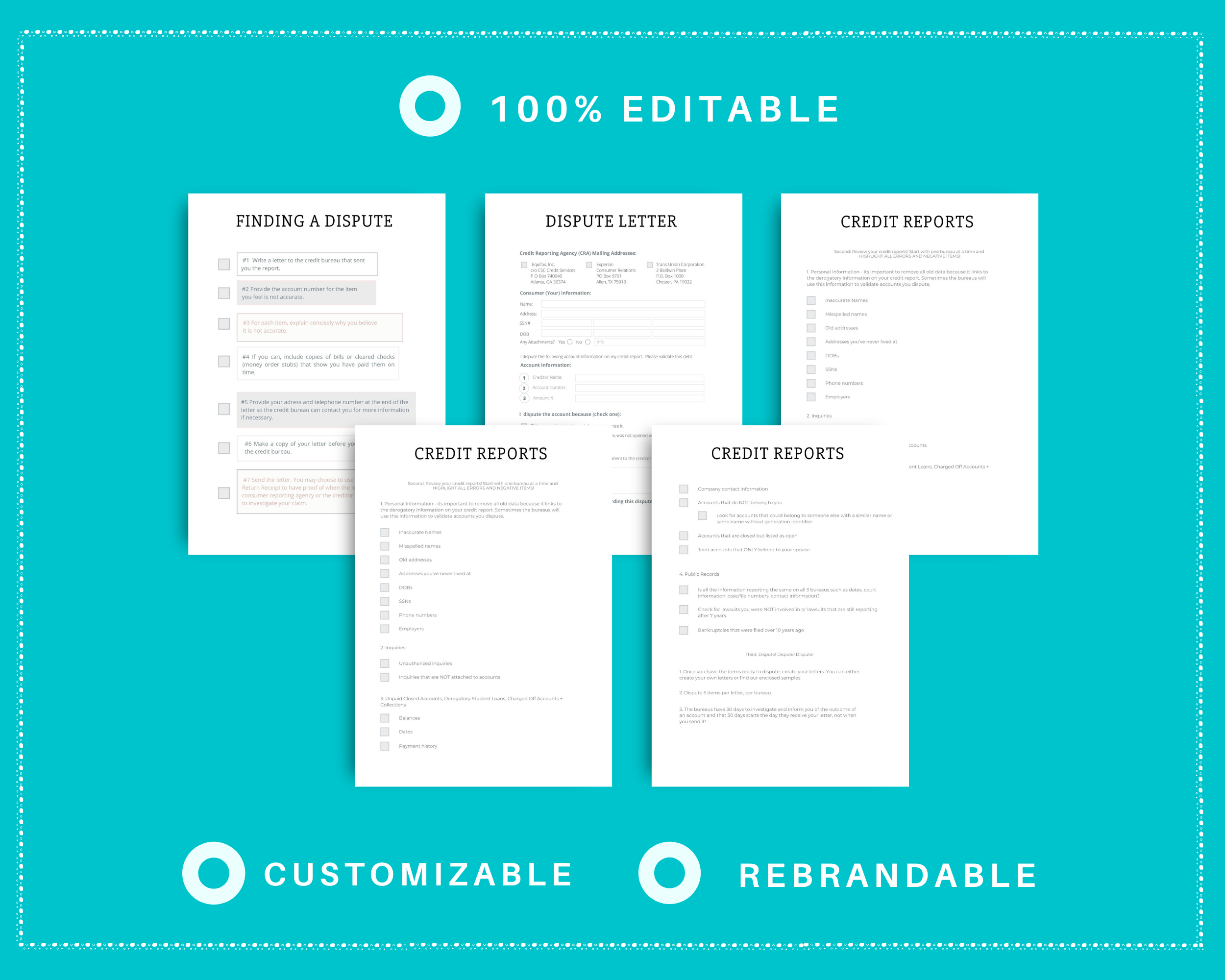 Editable Credit Repair Planner in Canva | Commercial Use
