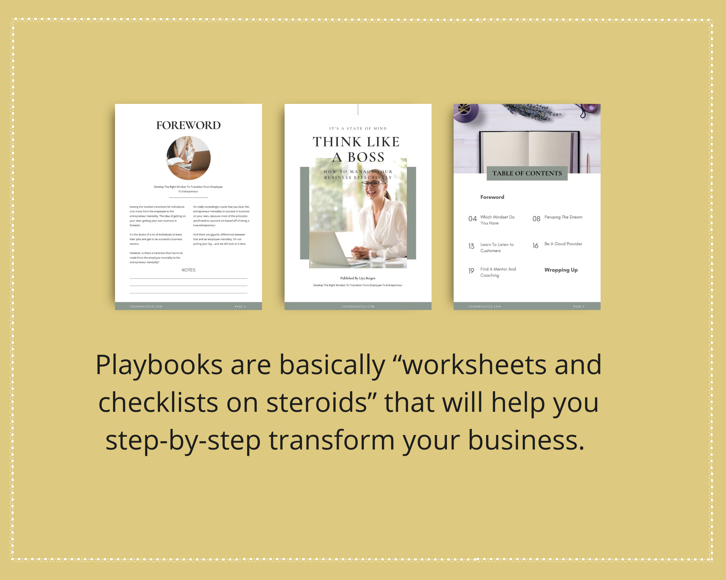 Done-for-You Think Like a Boss Playbook in Canva | Editable A4 Size Canva Template