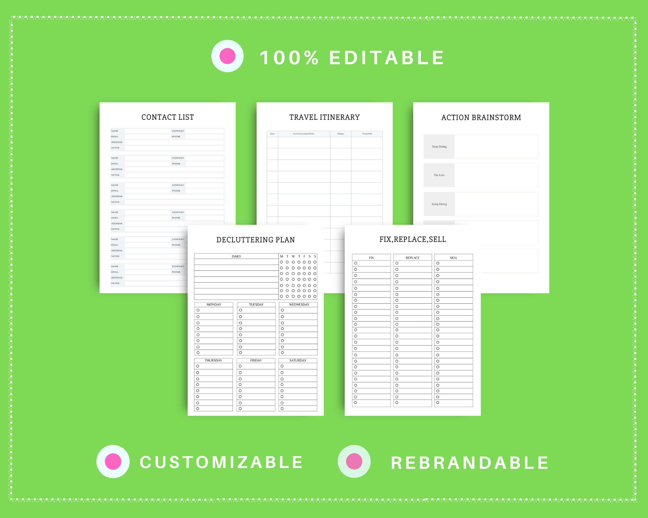 Editable Life Planner in Canva | Commercial Use