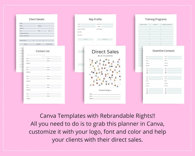 Editable Direct Sales Planner in Canva | Commercial Use