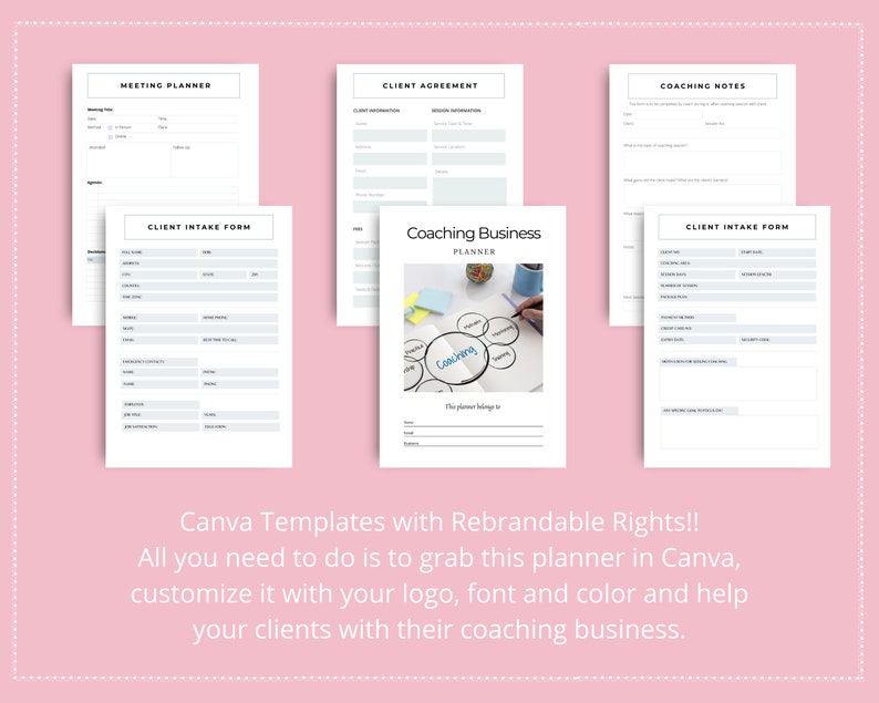 Editable Coaching Planner Templates in Canva | Coaching Tools