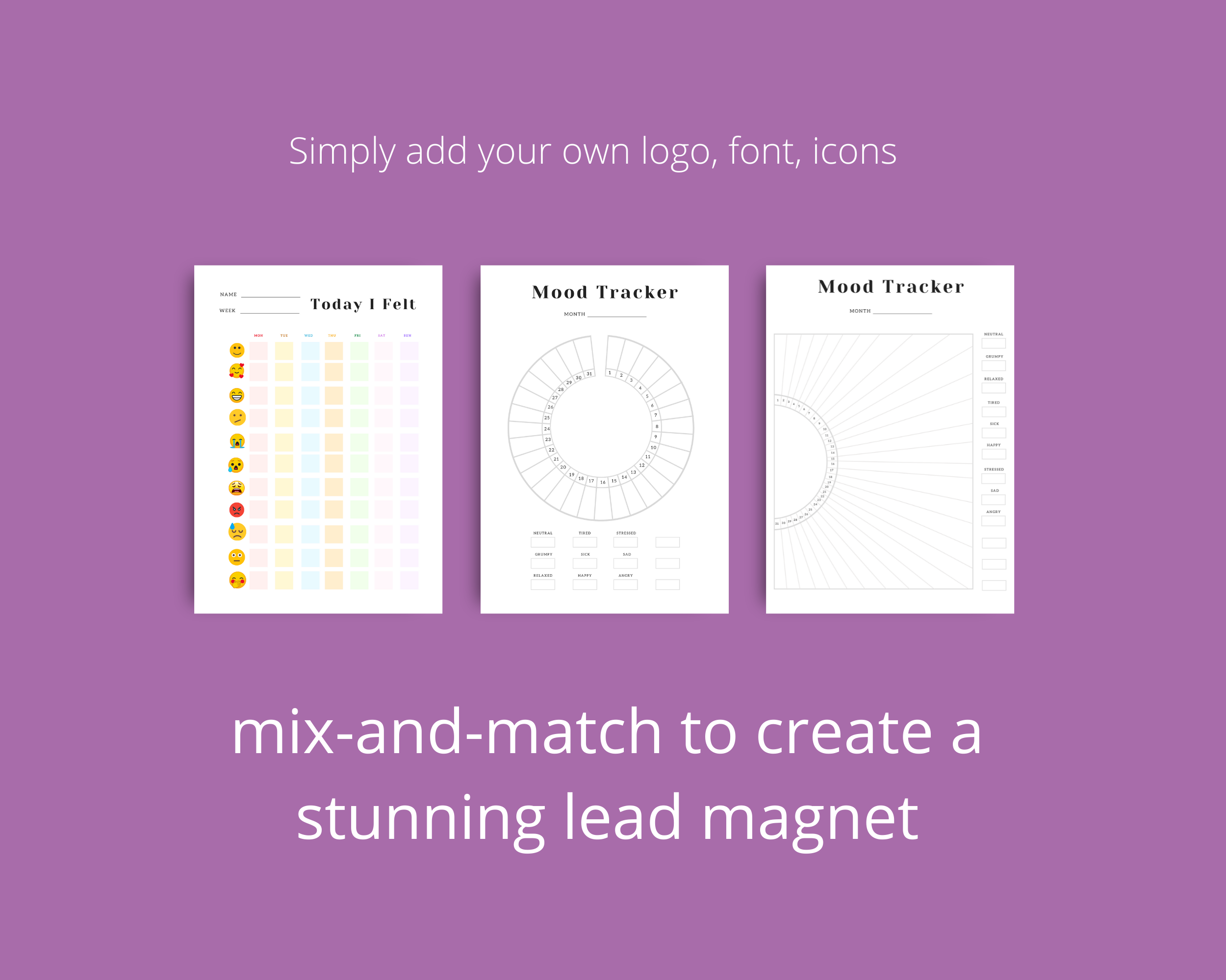 Mood Trackers in Canva | Commercial Use | Mood Journal Coaching Tool