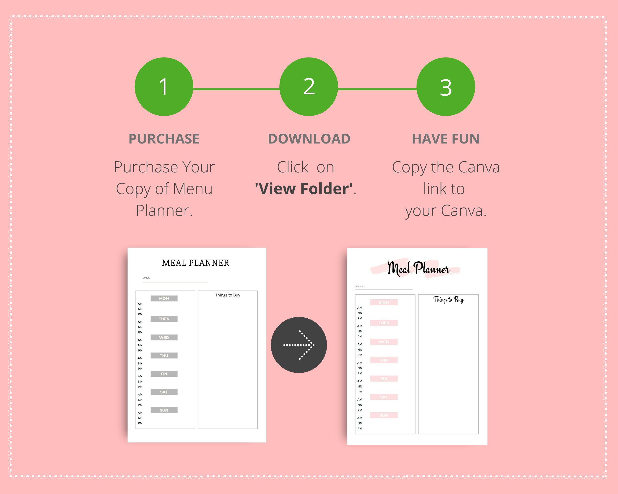 Editable Meal Planner in Canva | Commercial Use