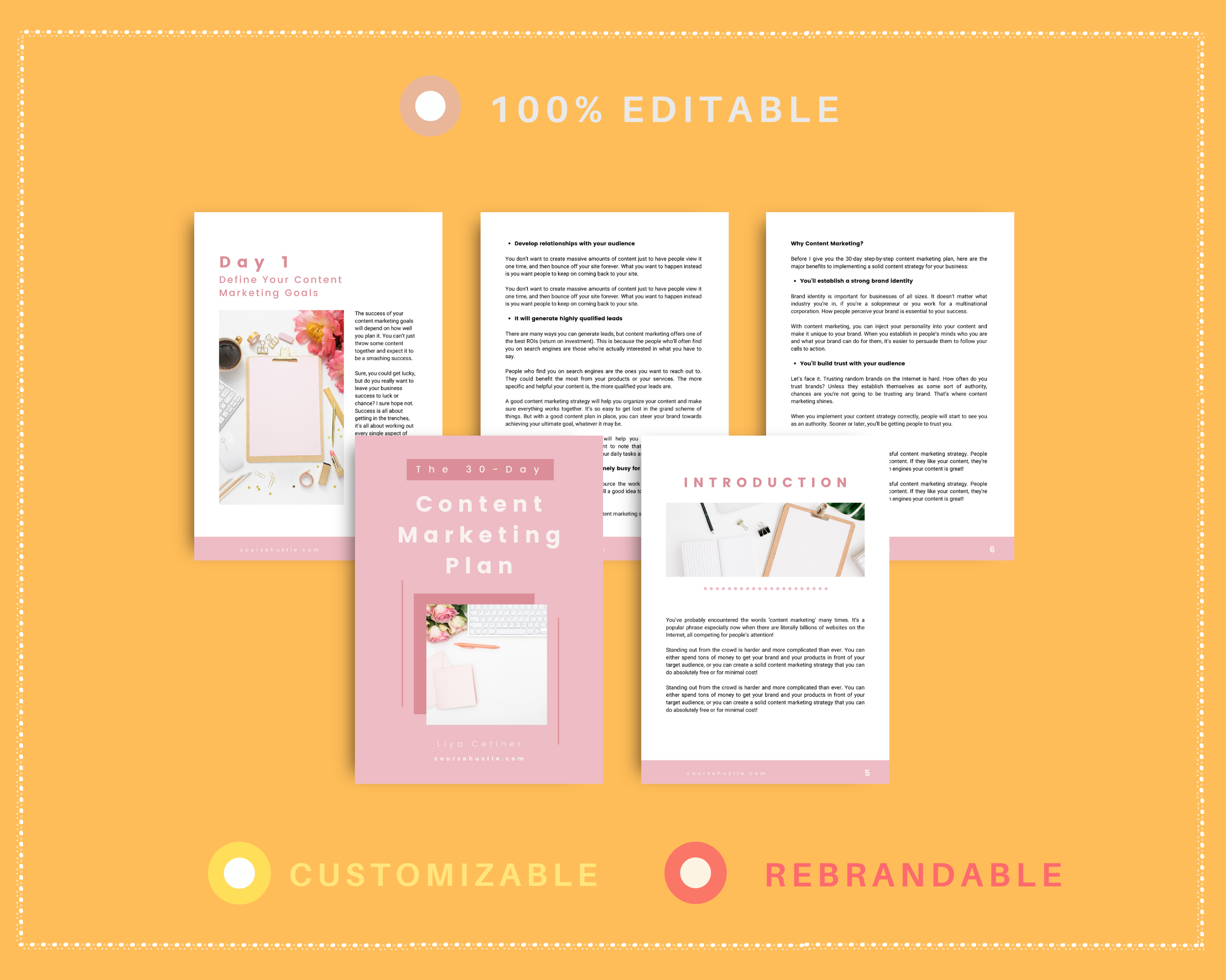 Done for You Content Marketing Playbook in Canva | Editable A4 Size Canva Template