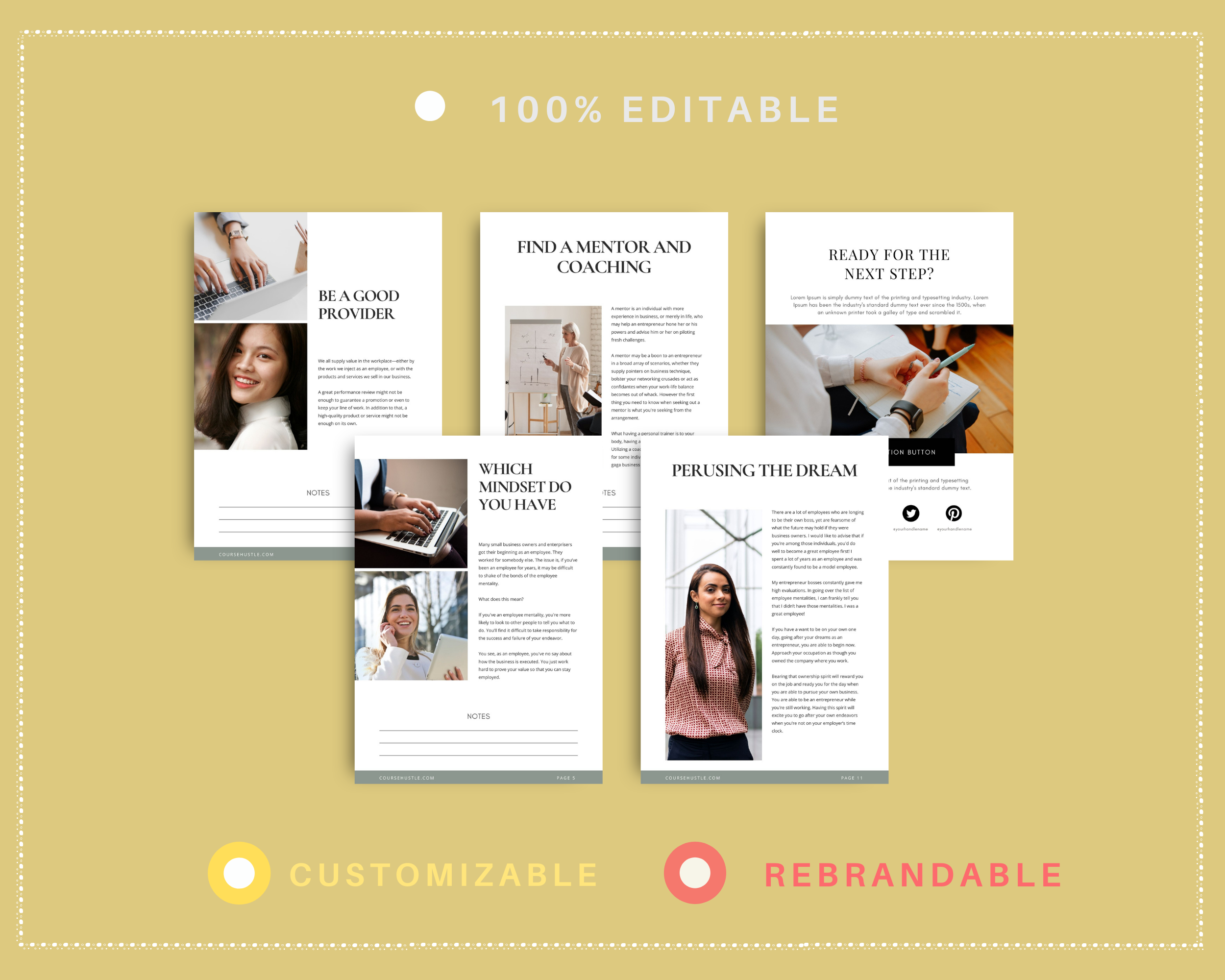 Done-for-You Think Like a Boss Playbook in Canva | Editable A4 Size Canva Template
