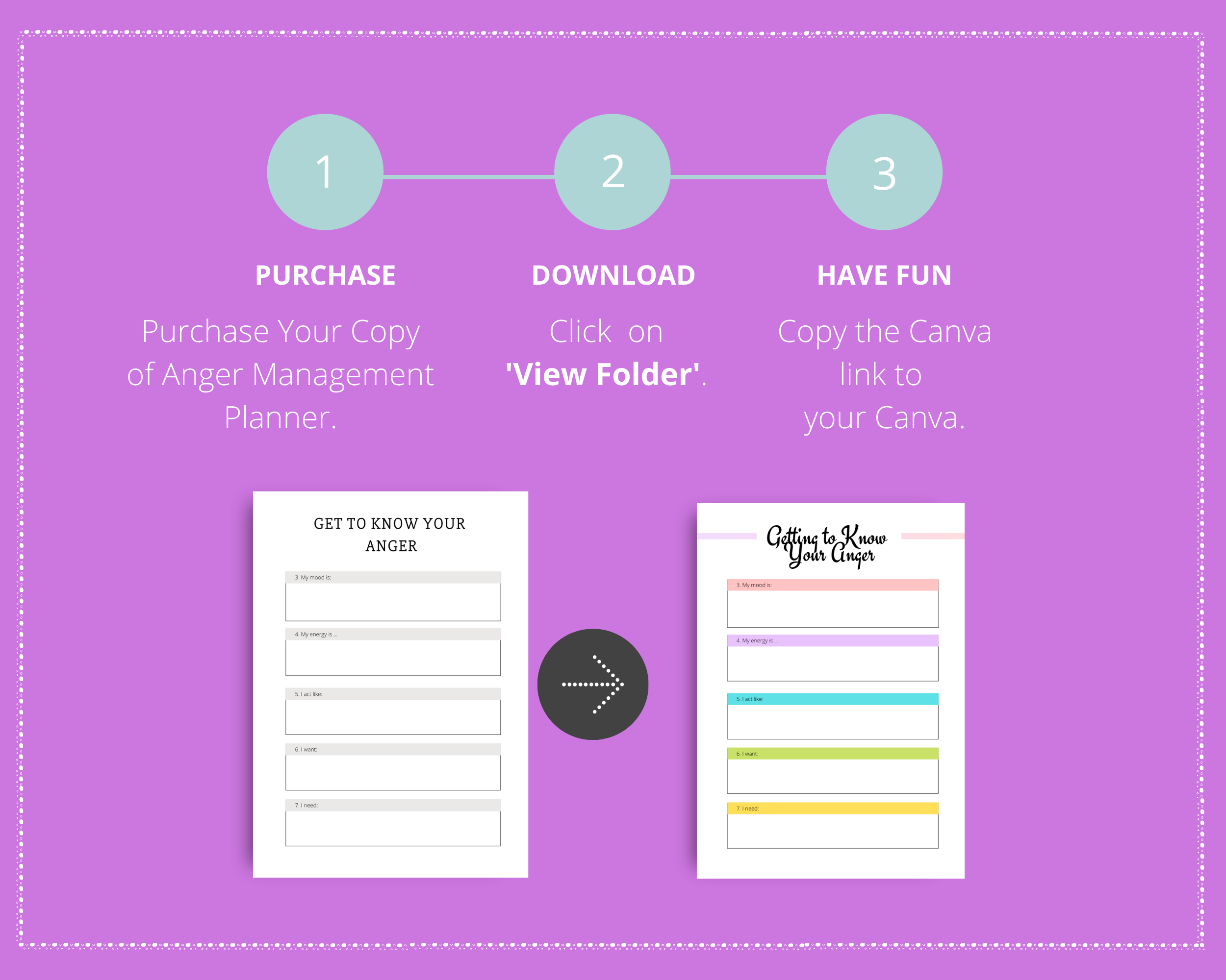 Editable Anger Management Planner in Canva | Commercial Use