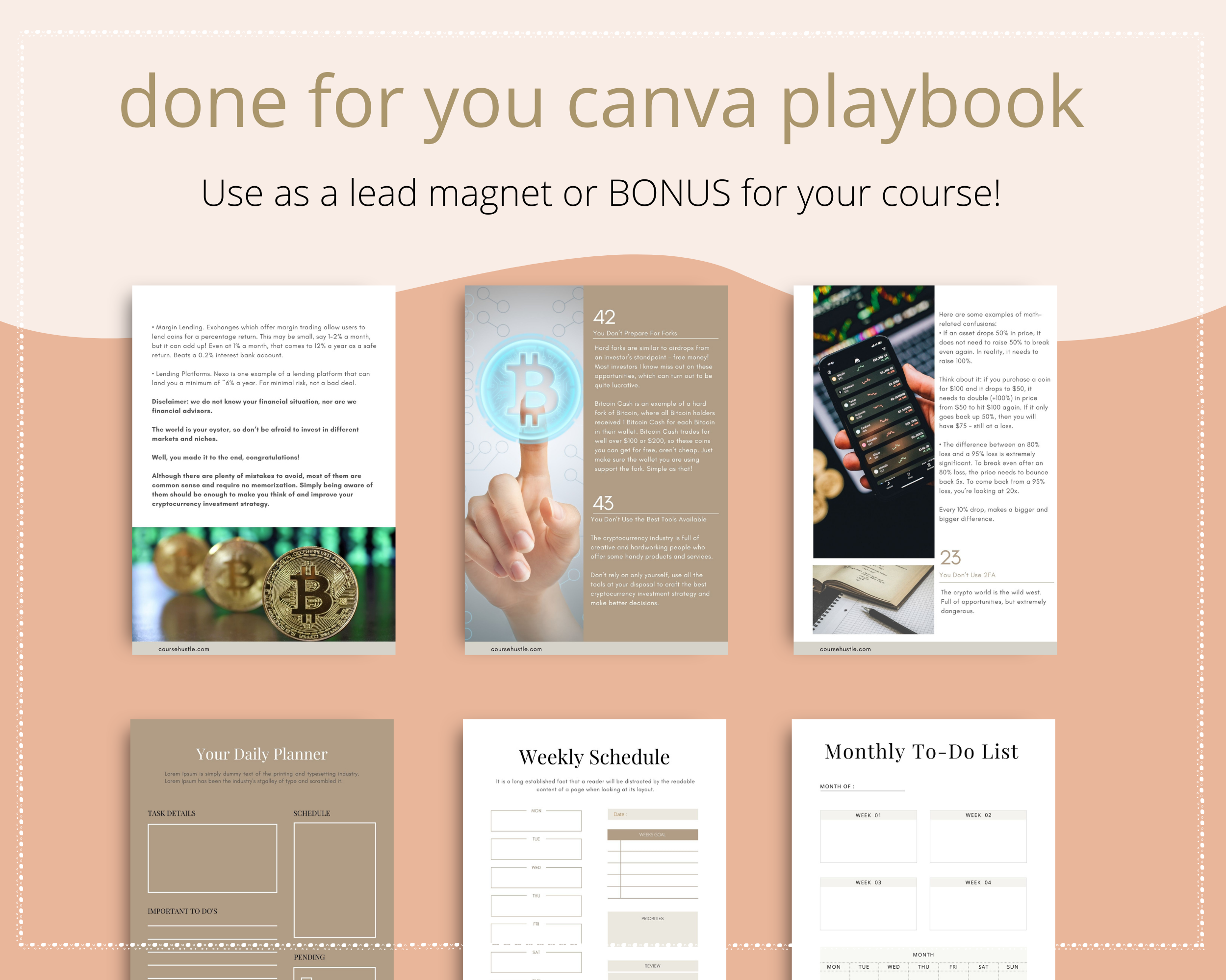 Done-for-You Things To Avoid When Trading Crypto Playbook in Canva | Editable A4 Size Canva Template