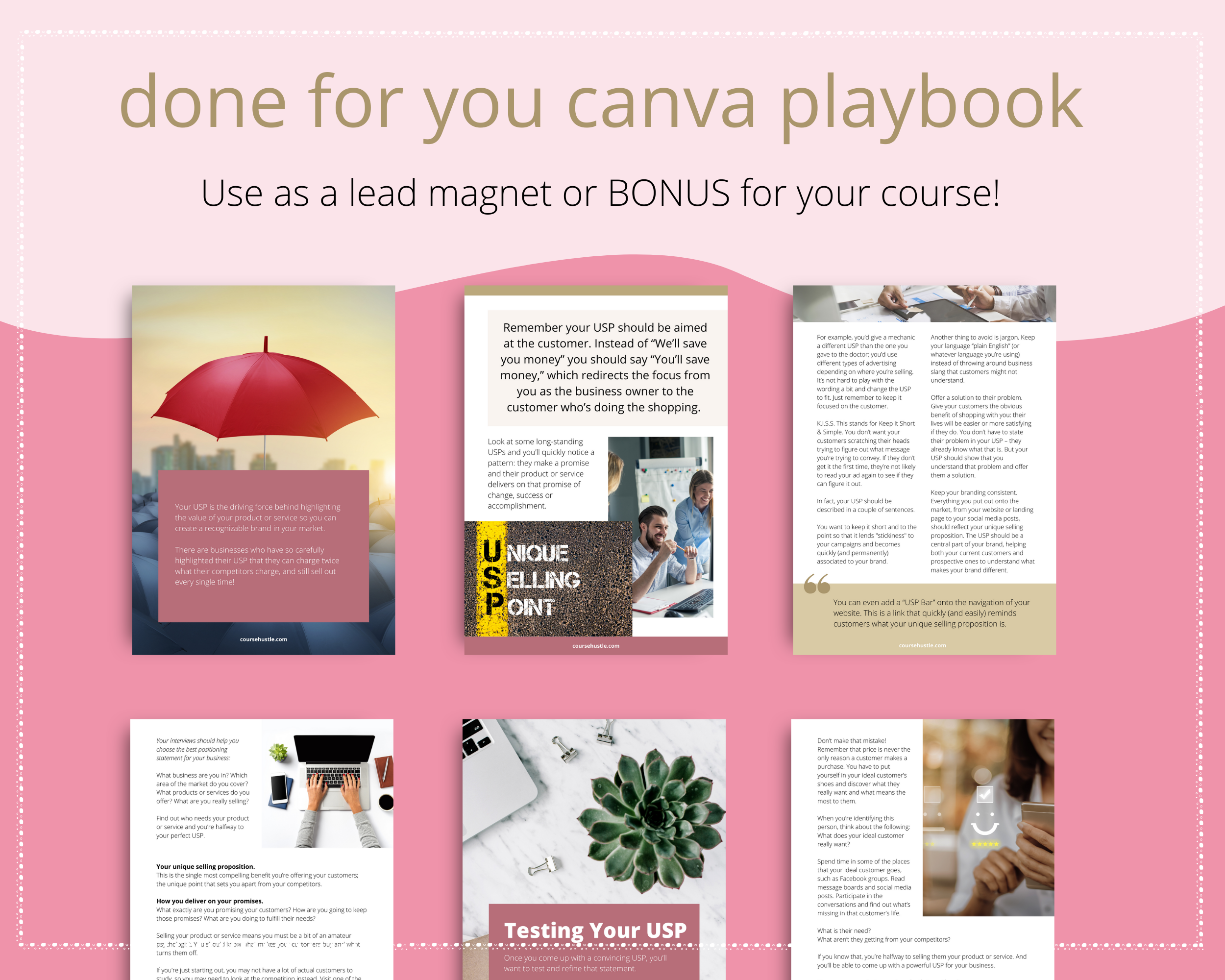 Done for You Ultimate USP Playbook in Canva | Editable A4 Size Canva Template