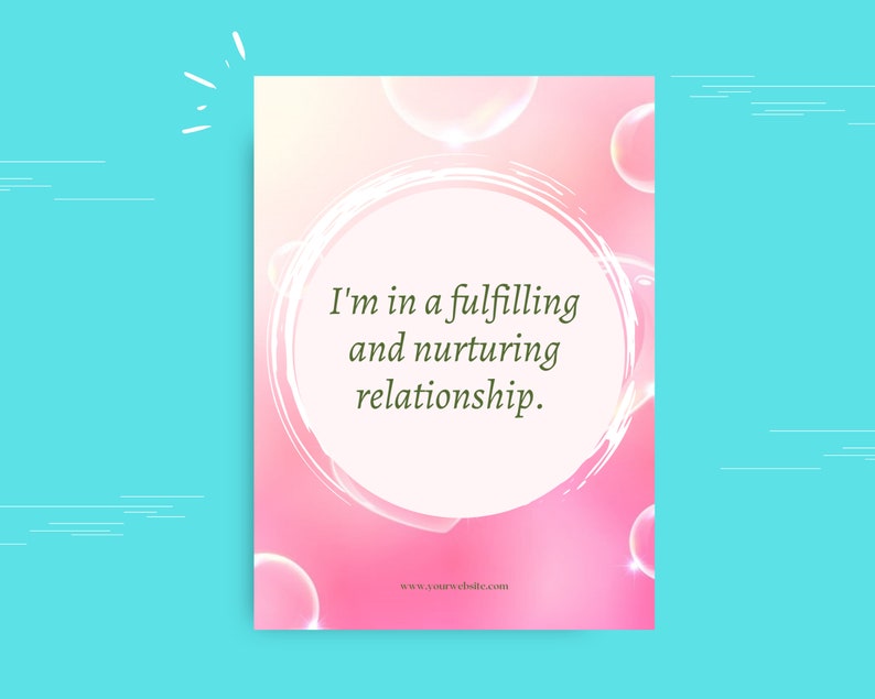 Relationship Affirmations Card Deck | Editable 26 Card Deck in Canva | Commercial Use