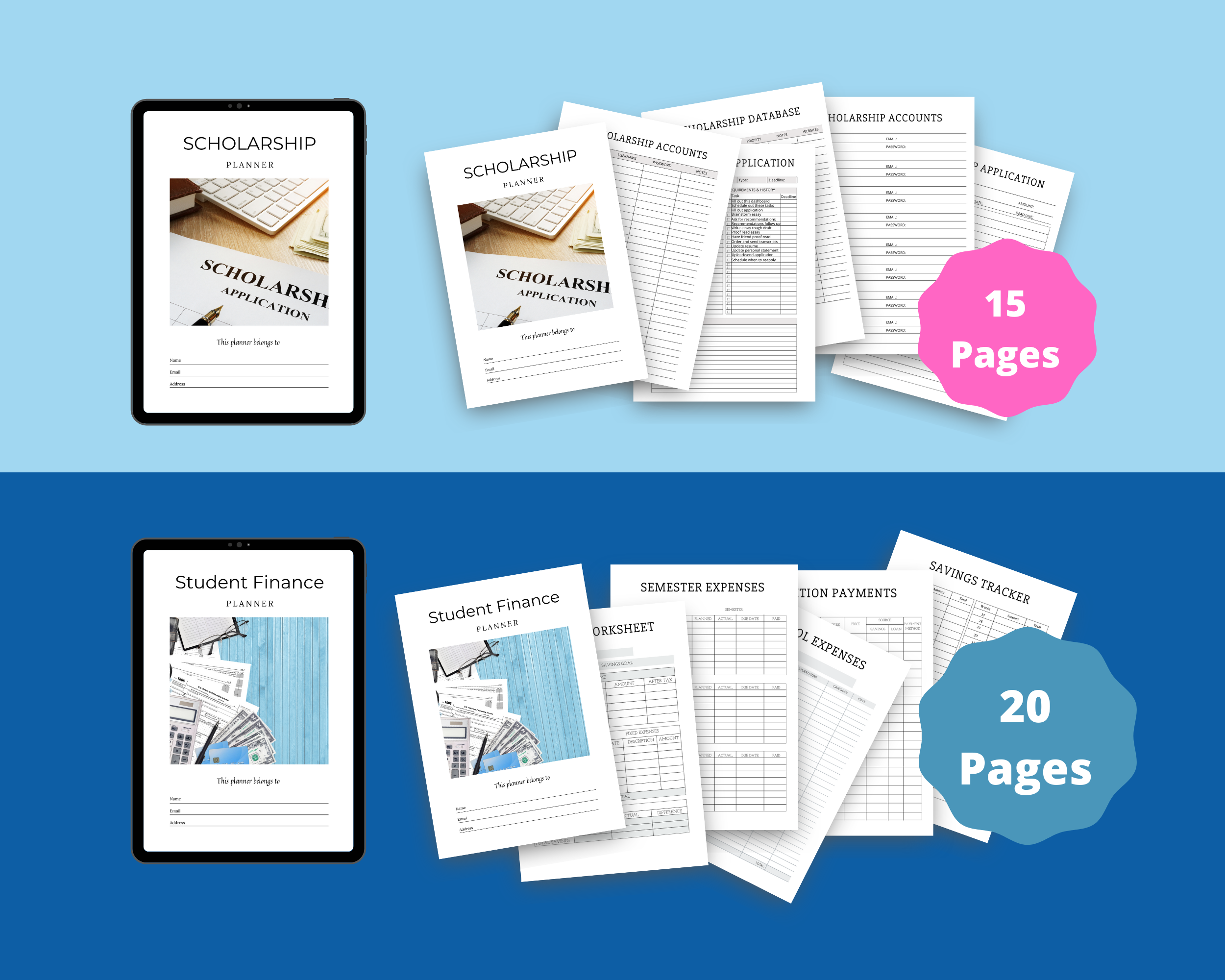 BUNDLE of 9 Academic Planner in Canva | Customizable | Editable Canva Templates | Commercial Use | Academic Planners