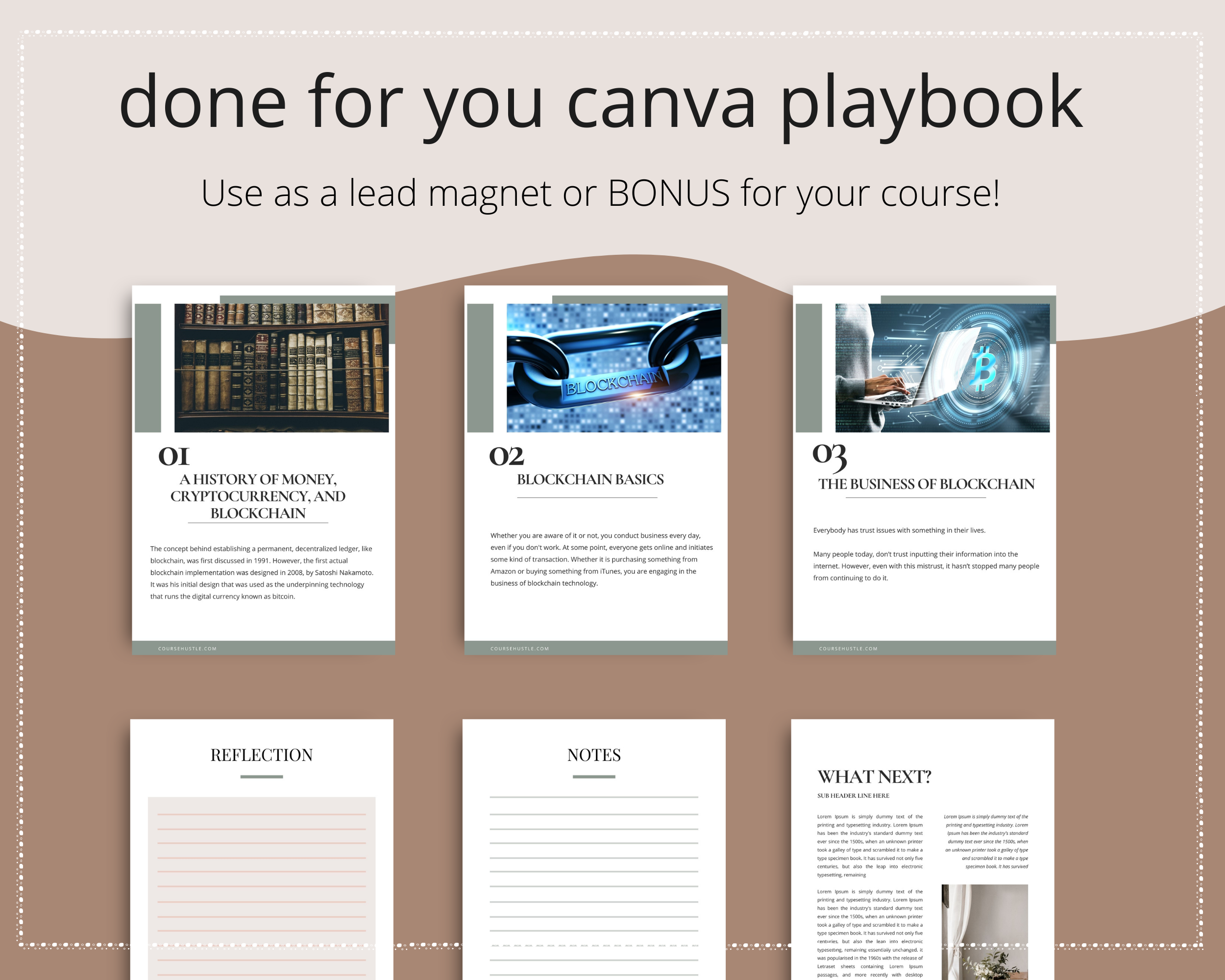 Done for You Blockchain Secrets Playbook in Canva | Editable A4 Size Canva Template