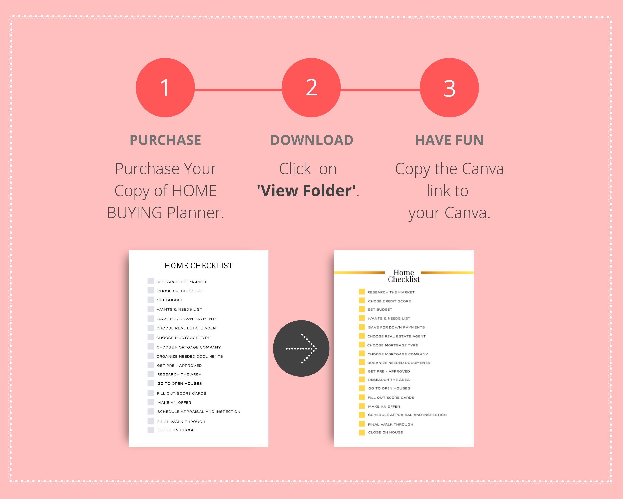 Editable Home Buying Planner in Canva | Commercial Use