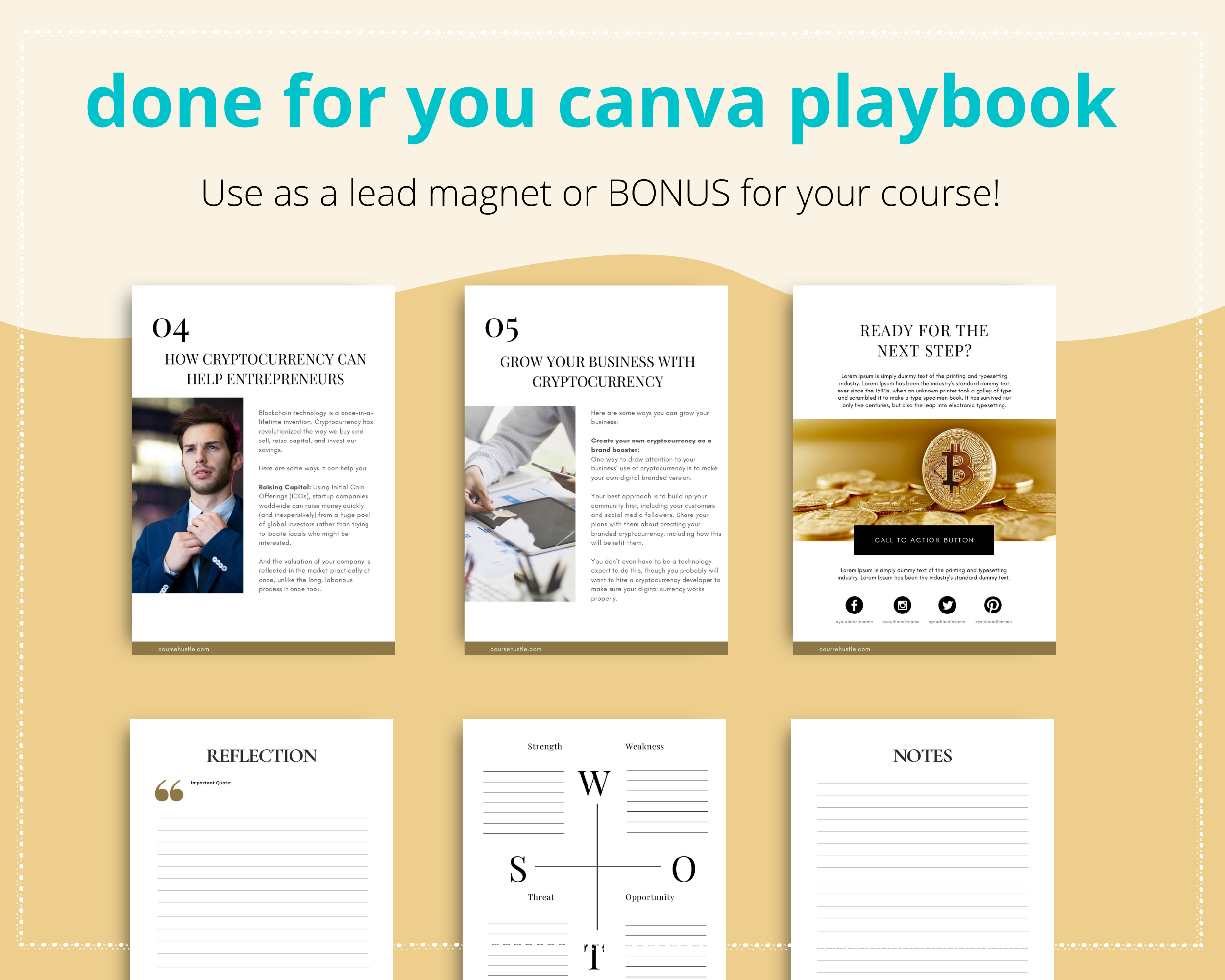 Done for You Crypto Explained Playbook in Canva | Editable A4 Size Canva Template