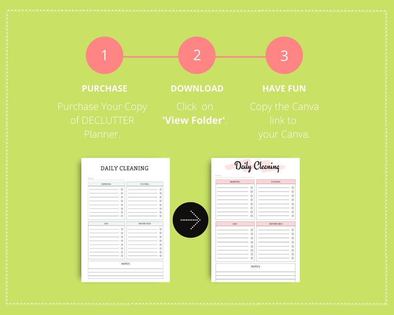 Editable Decluttering Template in Canva | Commercial Use