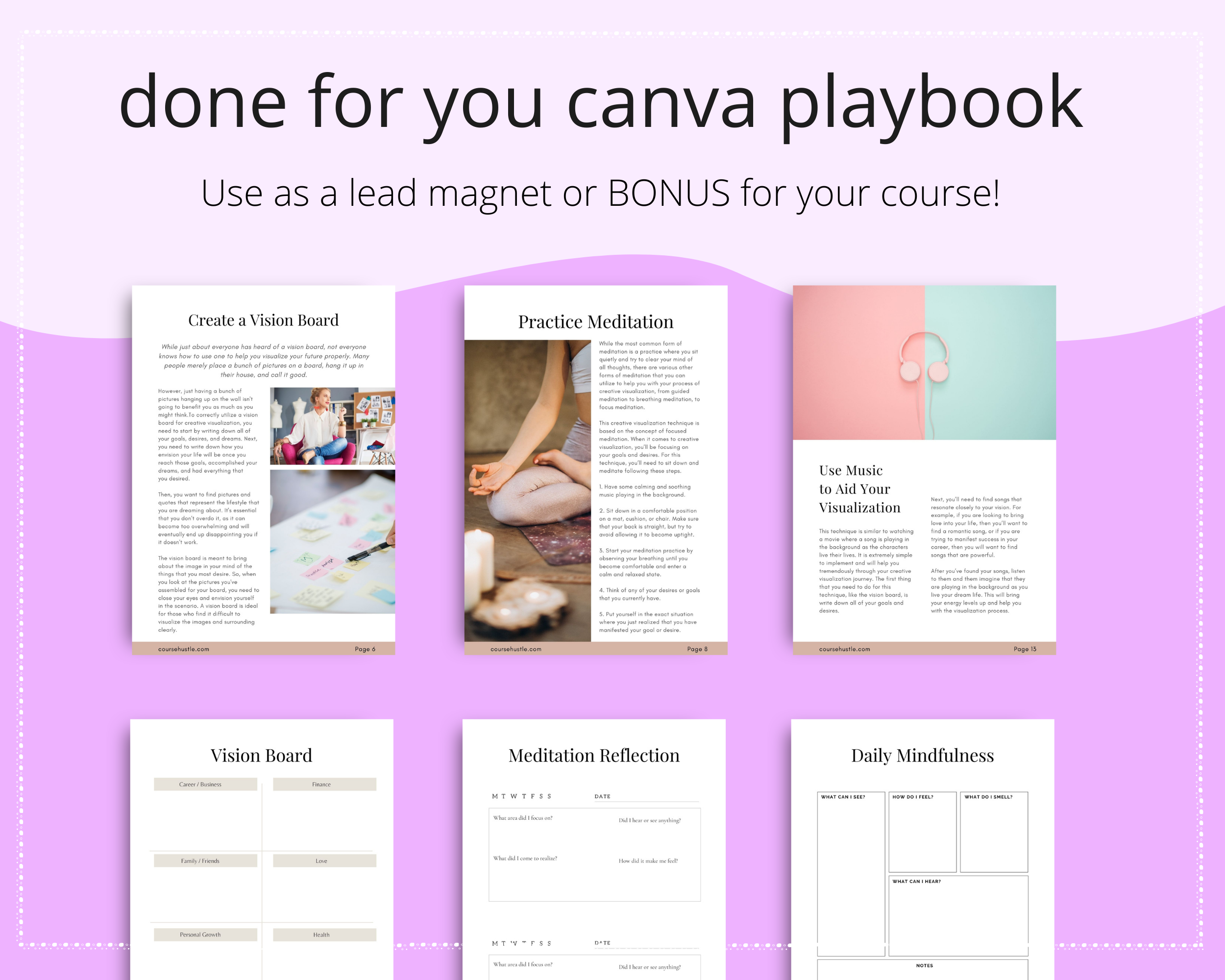 Done-for-You Visualization Techniques To Boost Your Success Playbook in Canva | Editable A4 Size Canva Template