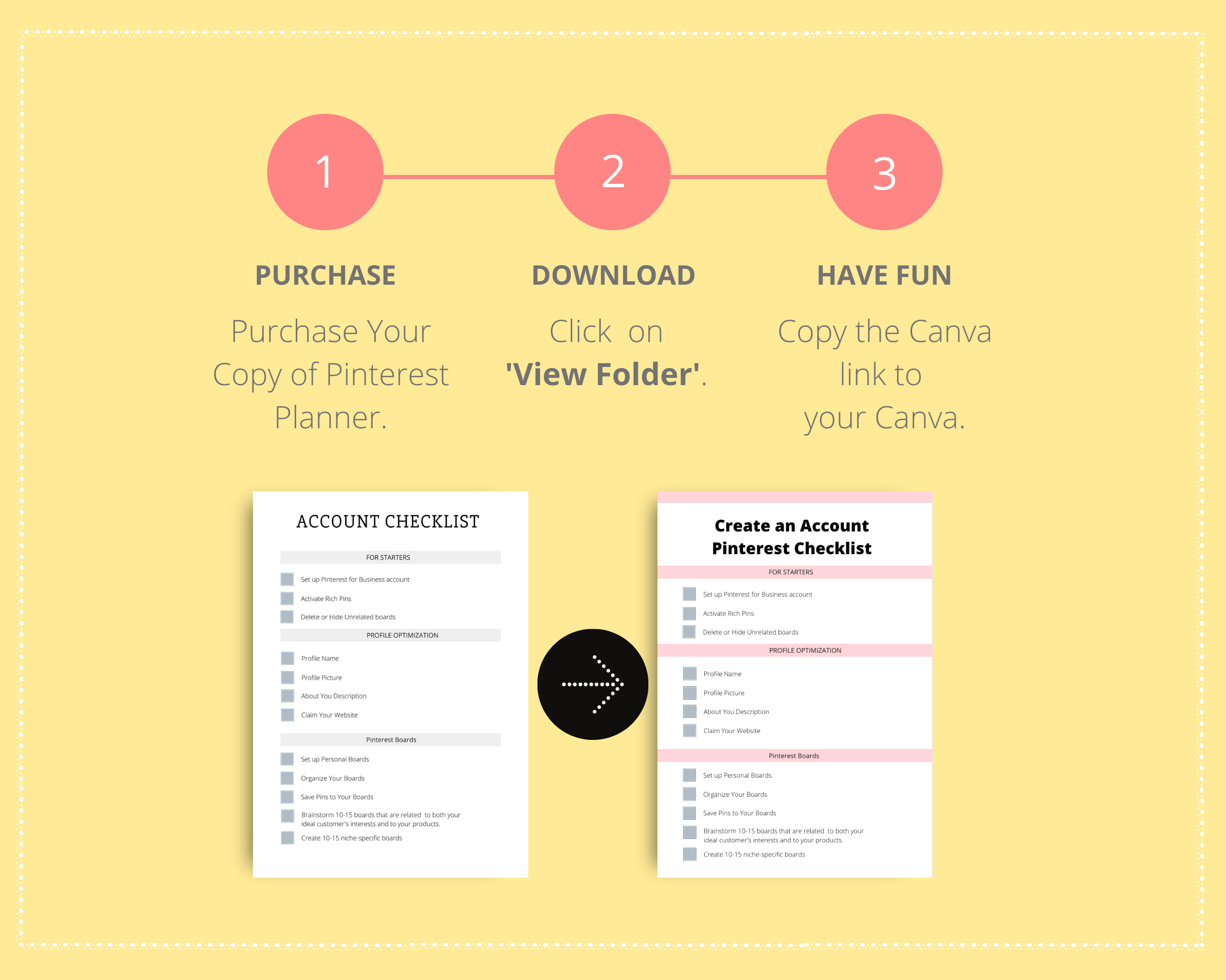 Editable Pinterest Planner Template in Canva | Commercial Use