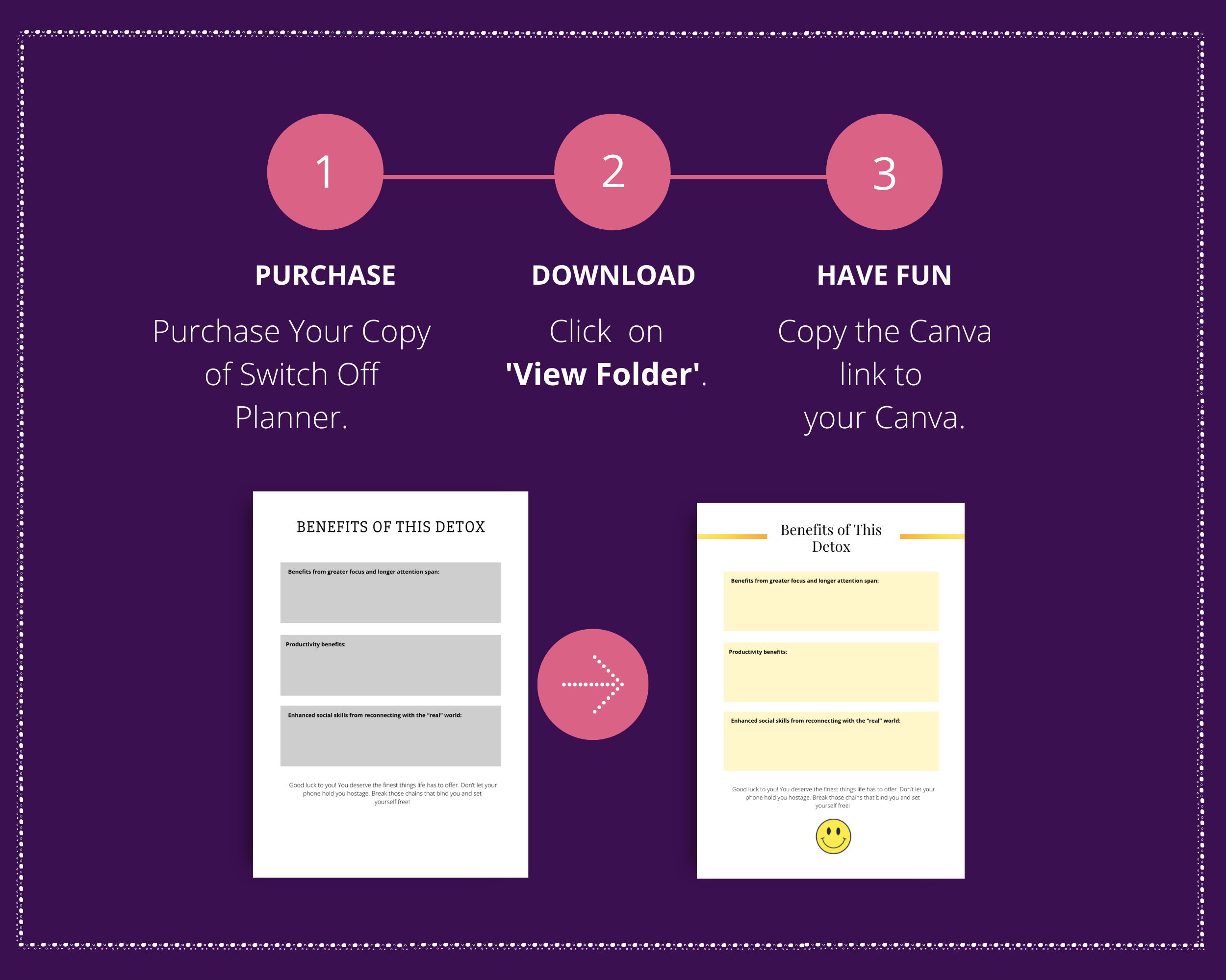 Editable Switch Off Planner Templates in Canva | Commercial Use