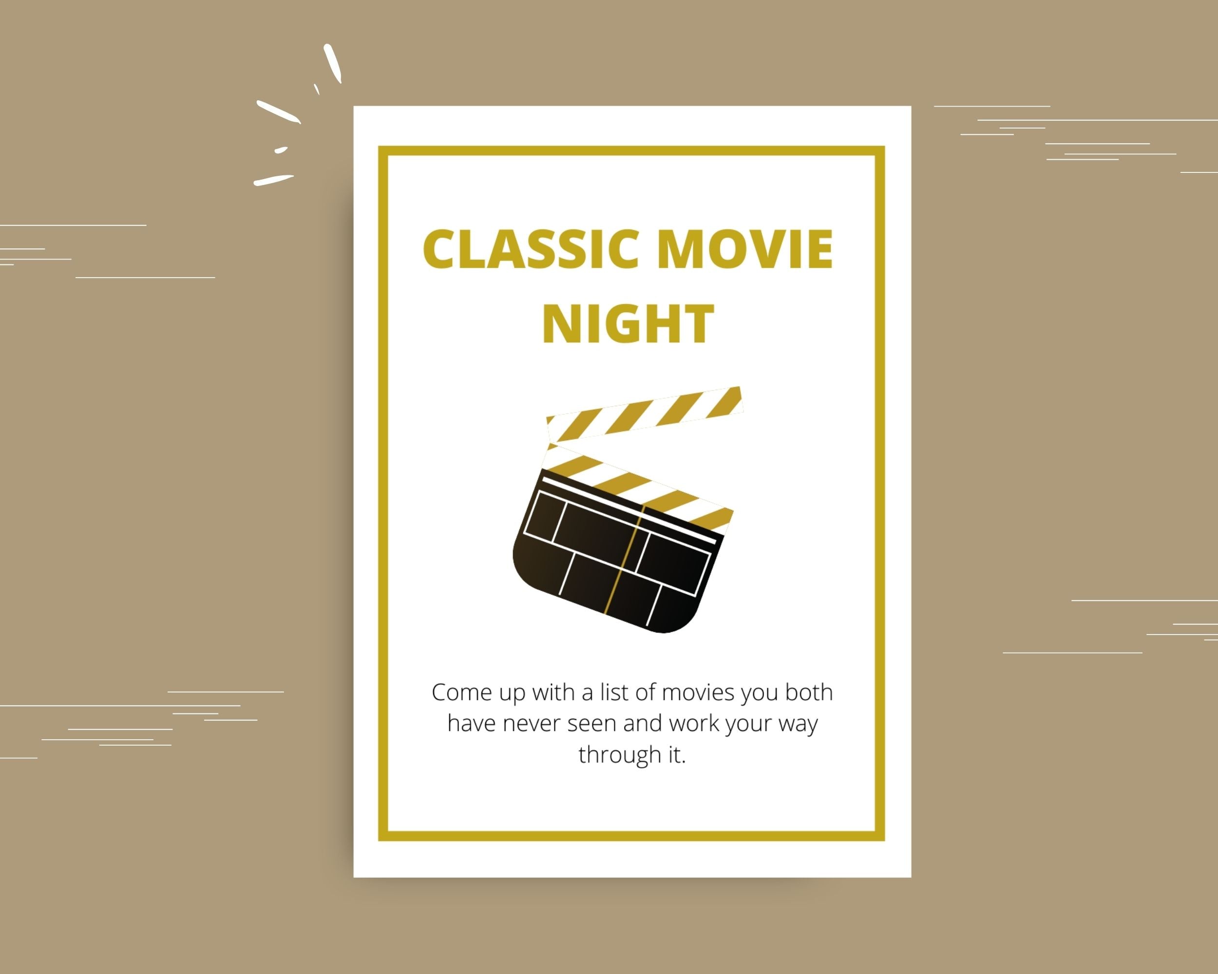 50 Date Night Ideas Cards | Canva Inspirational Cards | Commercial Use