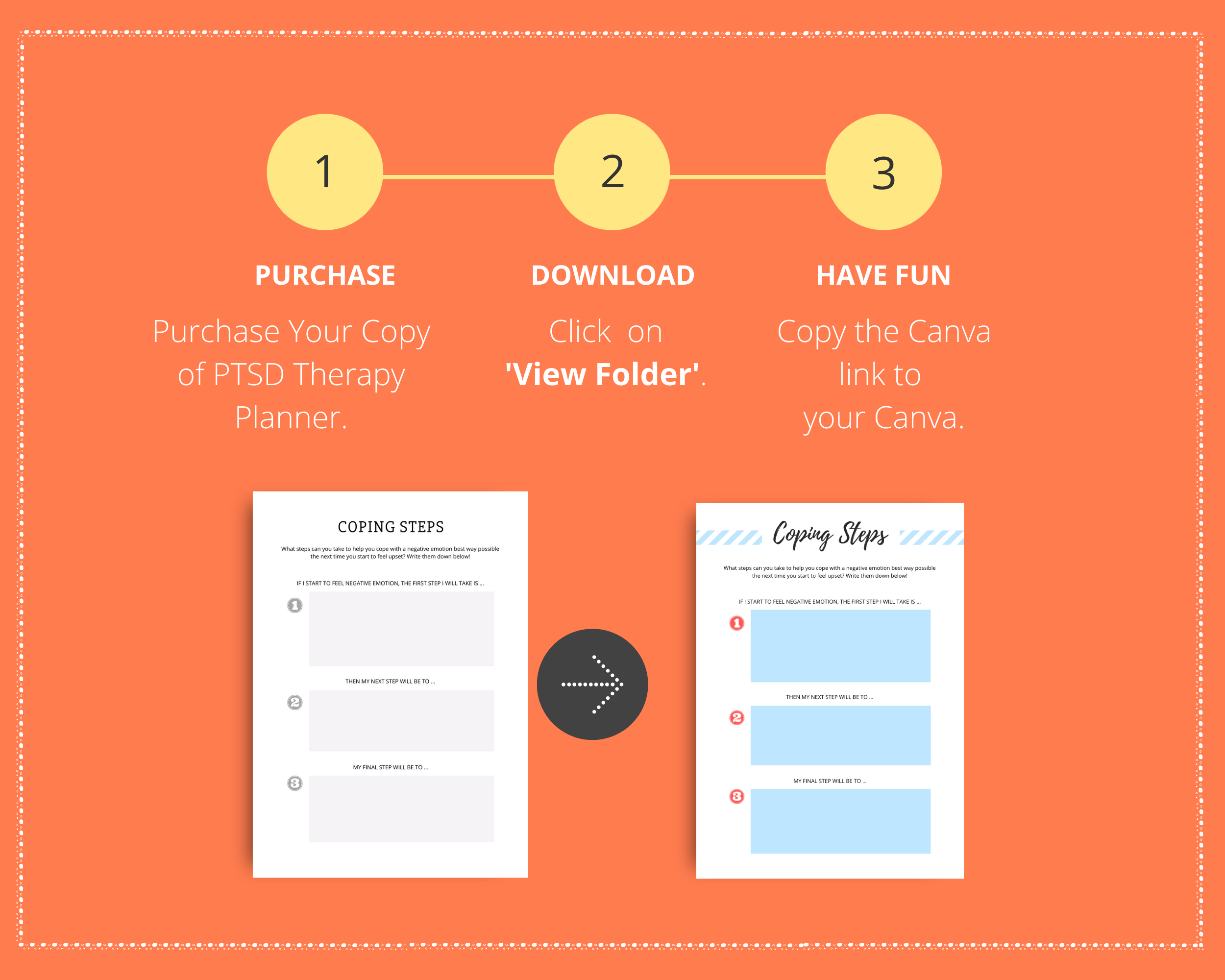 Editable PTSD Therapy Planner in Canva | Commercial Use