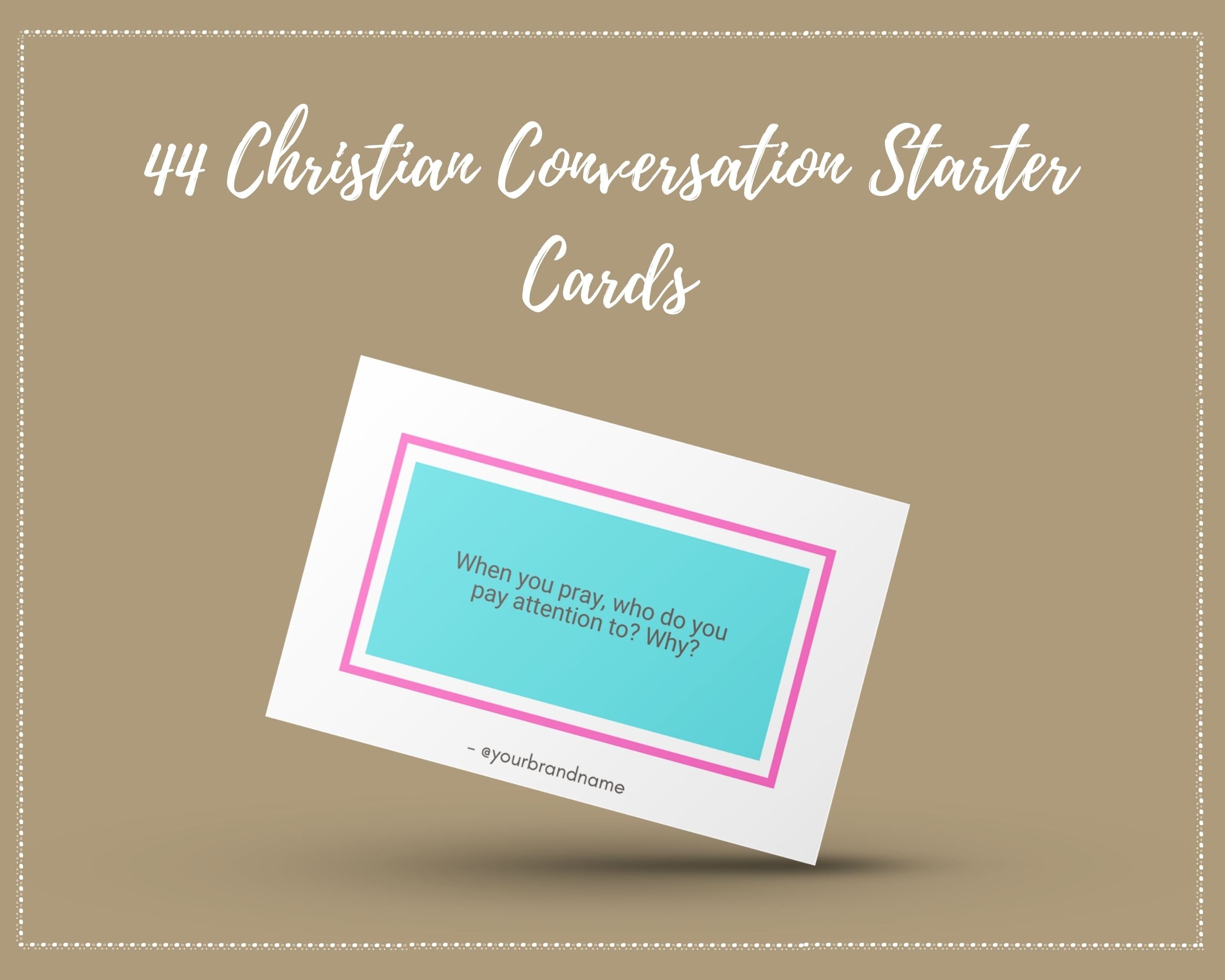 44 Christian Conversation Starter Cards | Canva Inspirational Cards | Commercial Use