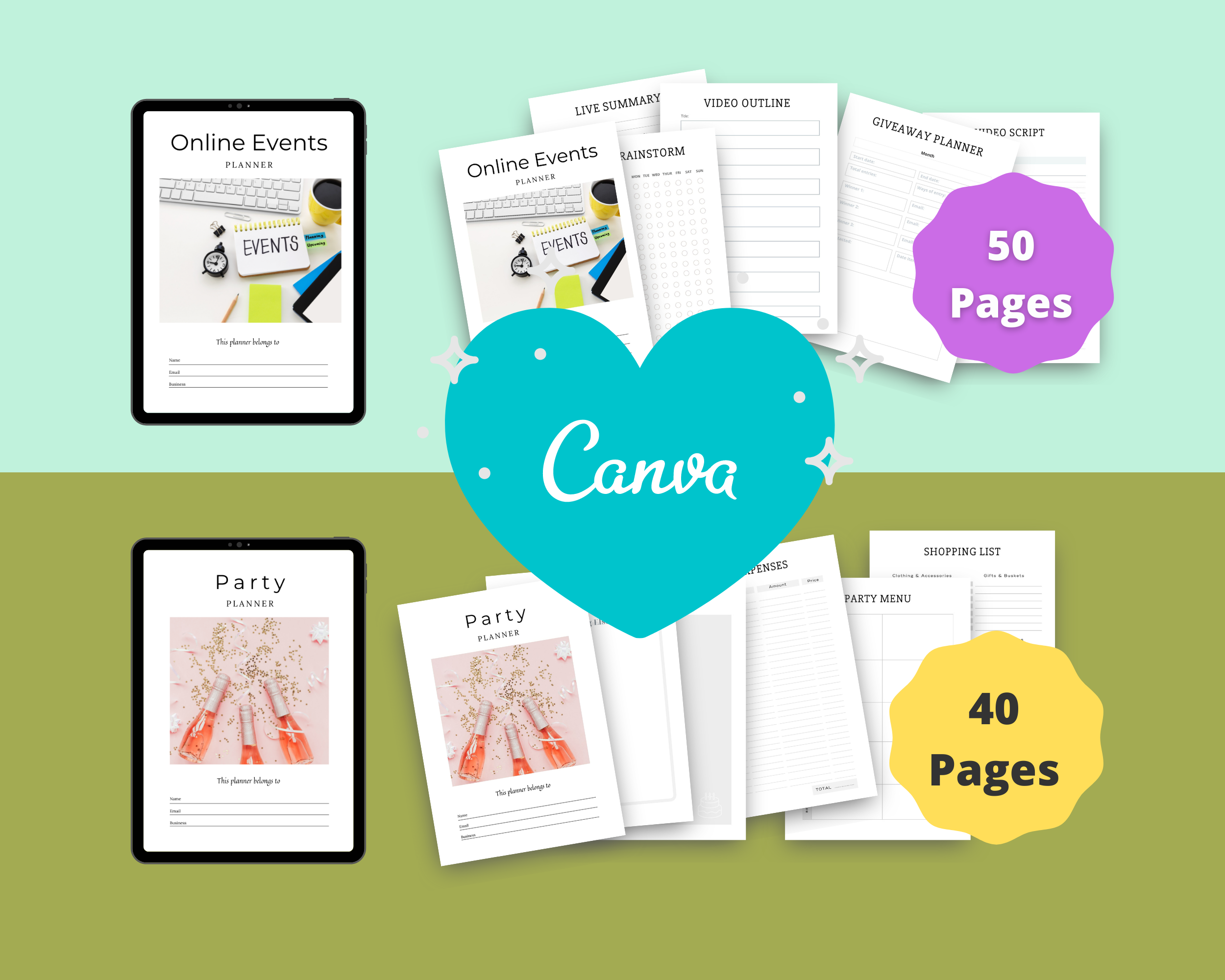 BUNDLE of 11 Marketing Planners in Canva | Customizable | Editable | Commercial Use | Marketing Templates