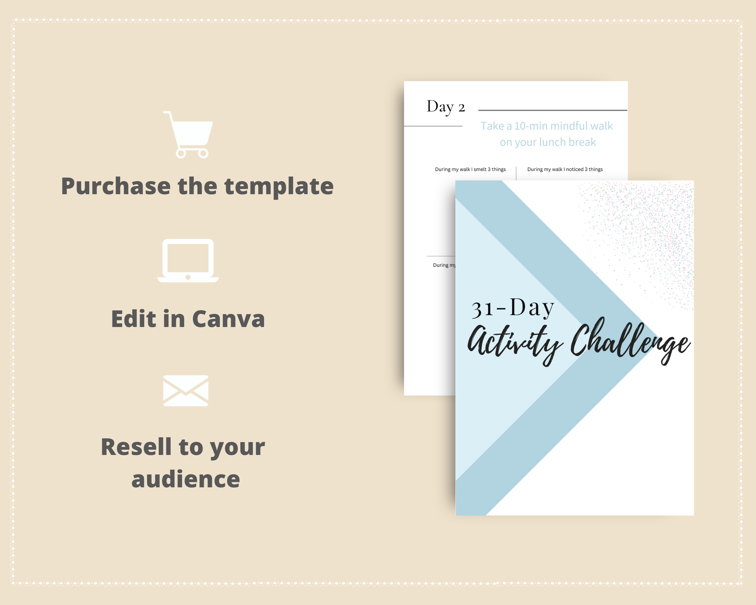 31-Day Activity Challenge | Editable Canva Template A4 Size