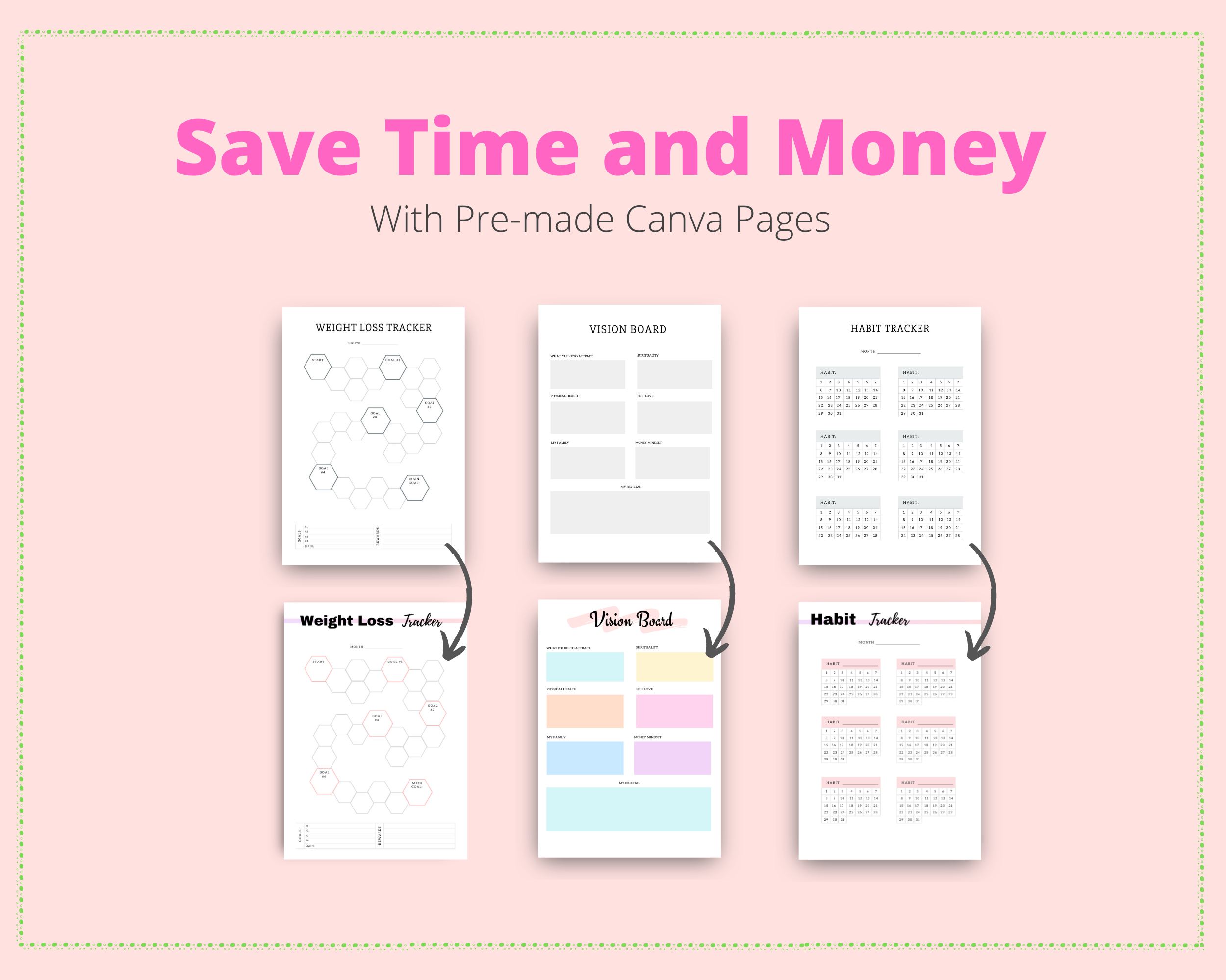 Editable Life Planner in Canva | Commercial Use