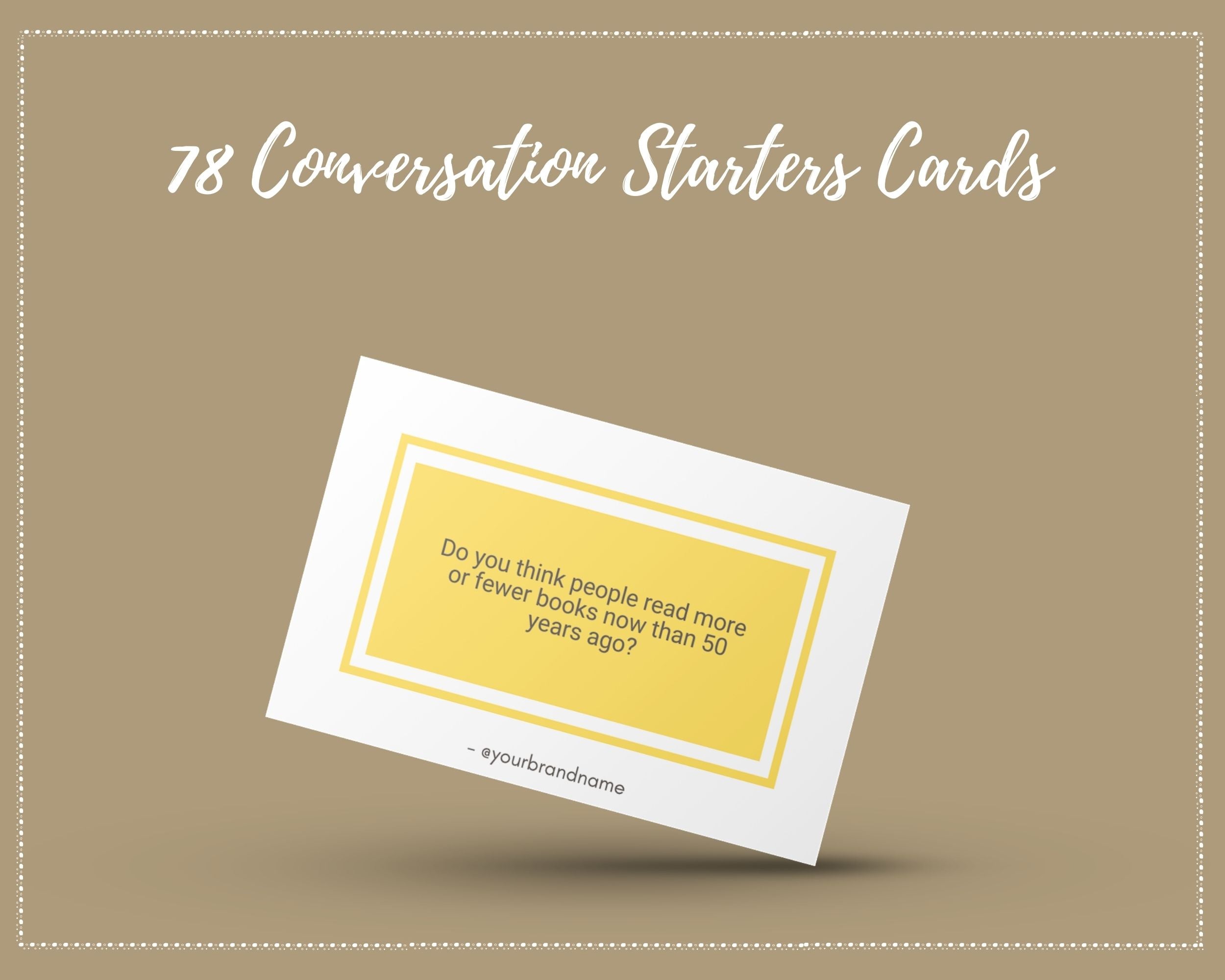78 Conversation Starters Cards | Canva Inspirational Cards | Commercial Use