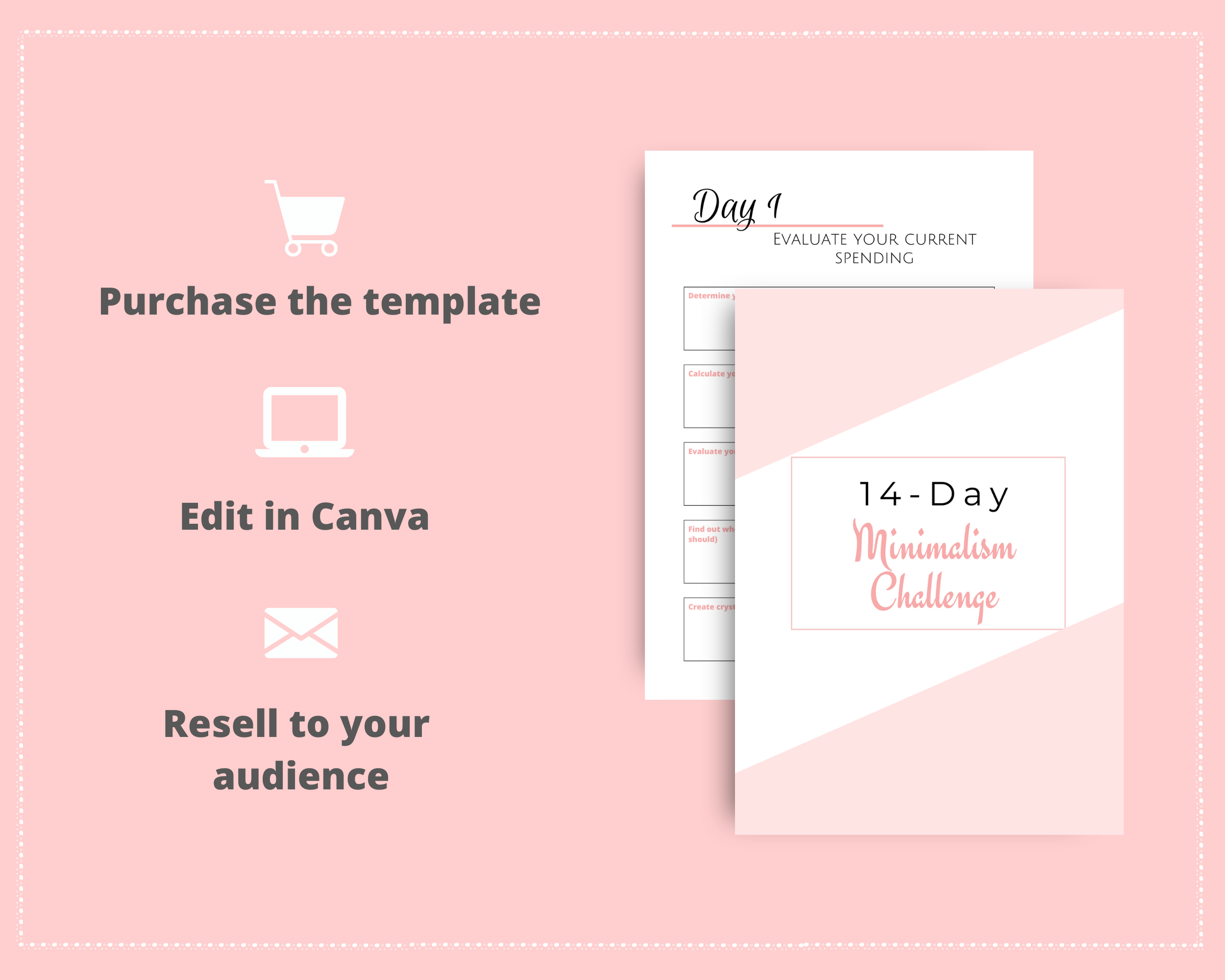 14-Day Minimalism Challenge | Editable Canva Template A4 Size