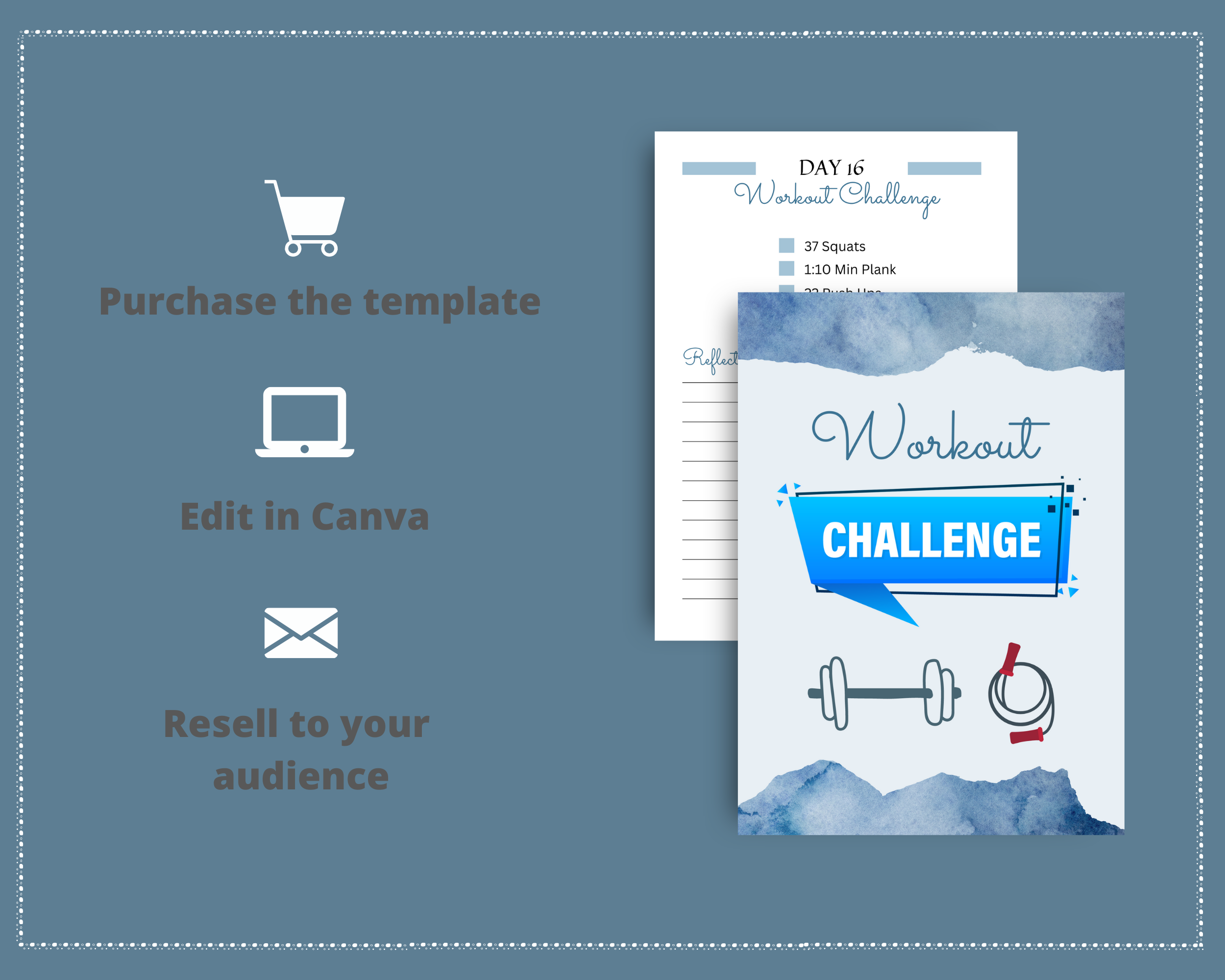 30-Day Workout Challenge | Editable Canva Template A4 Size