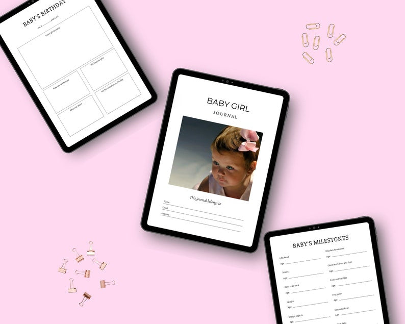 Editable Baby Girl Planner Templates in Canva | Commercial Use