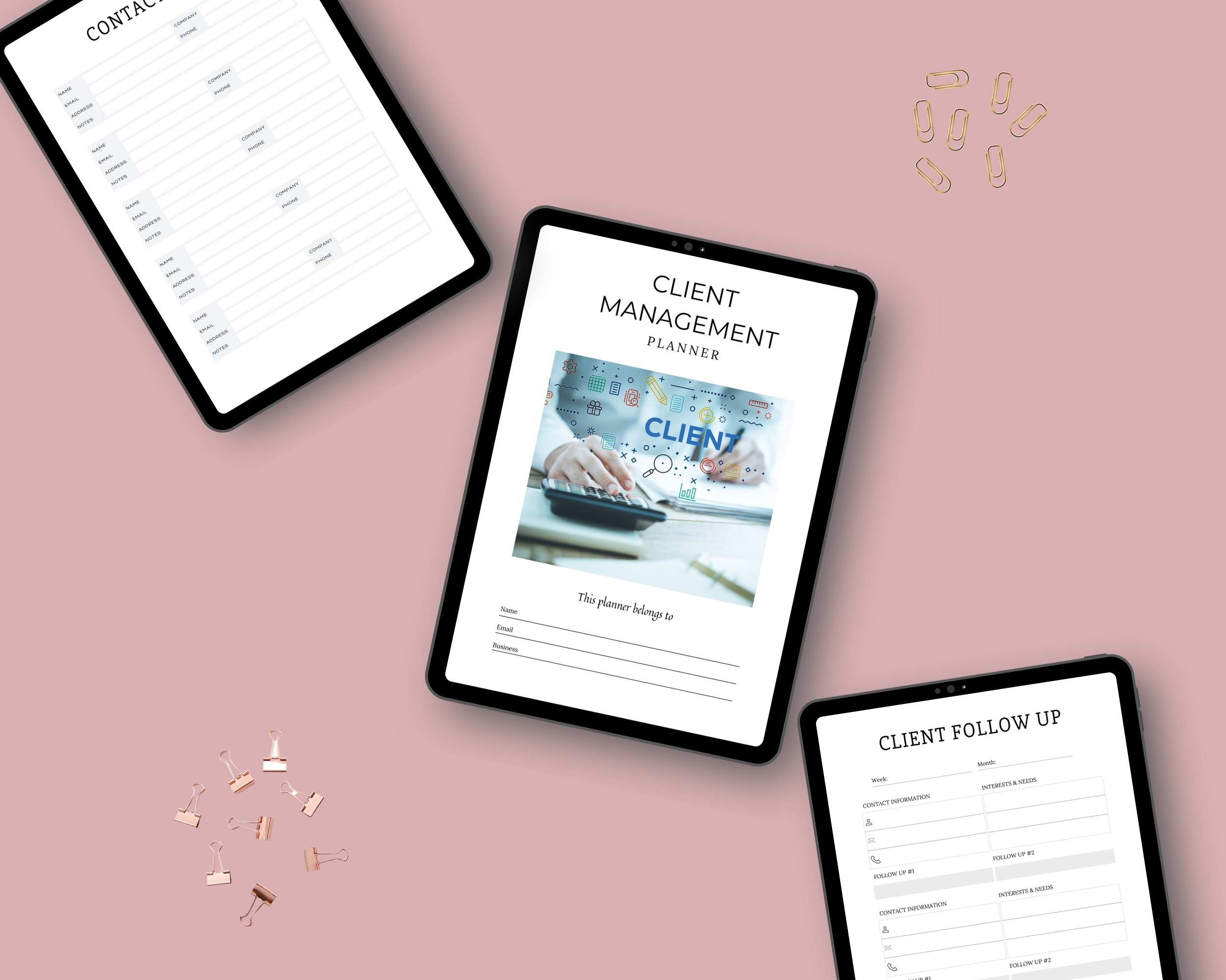 Editable Client Management Planner in Canva | Commercial Use