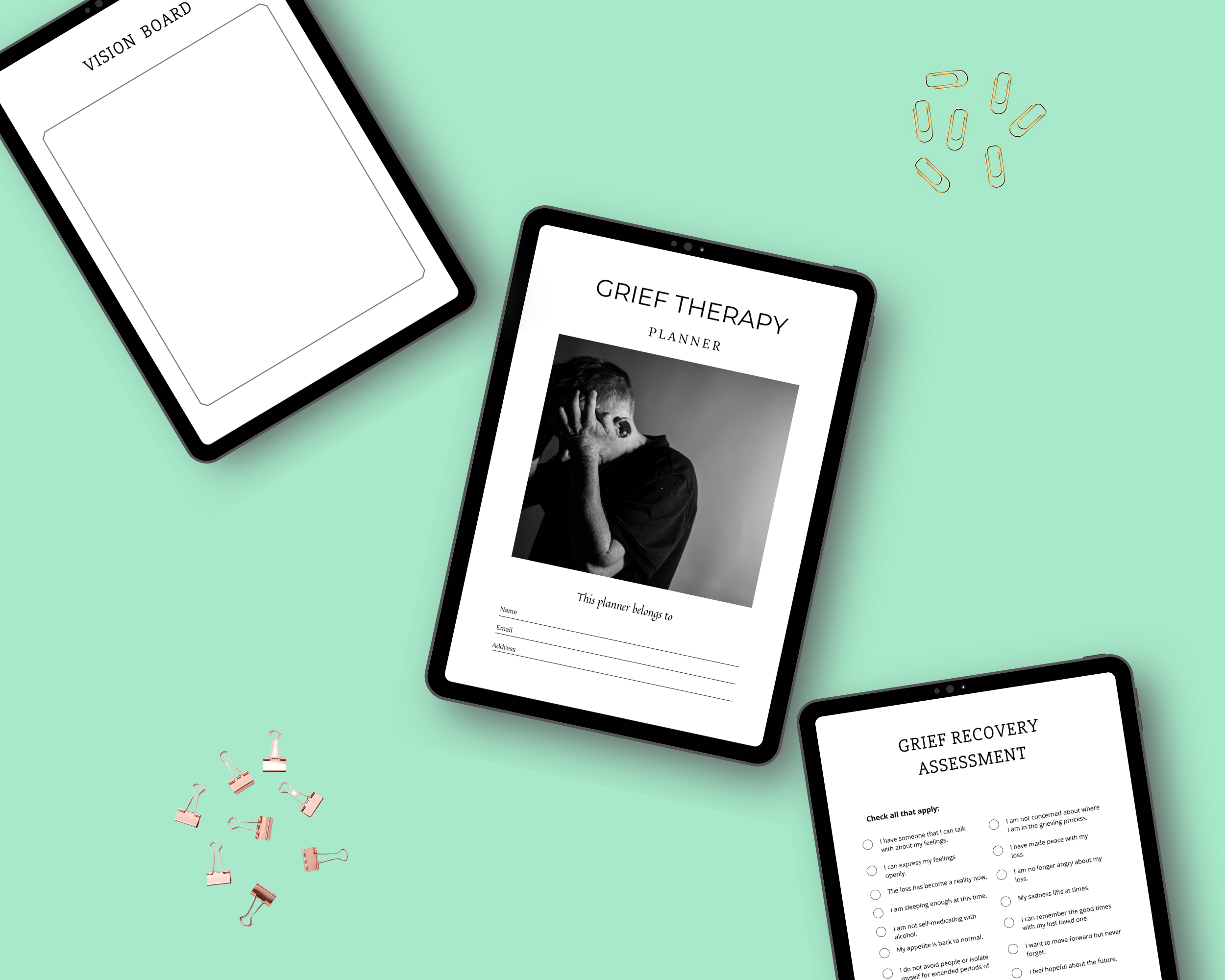 Editable Grief Therapy Planner in Canva | Commercial Use