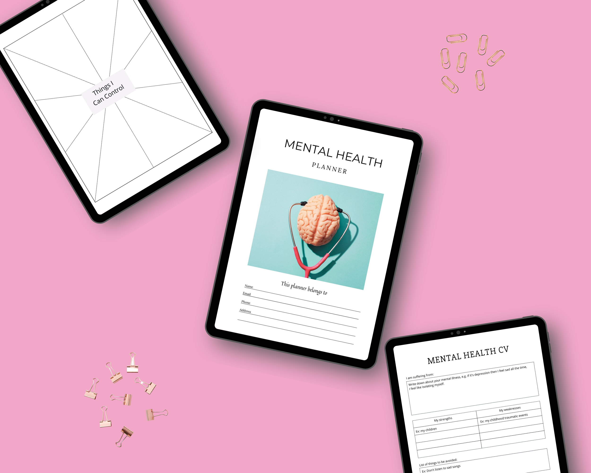 Editable Mental Health Therapy Planner in Canva | Commercial Use