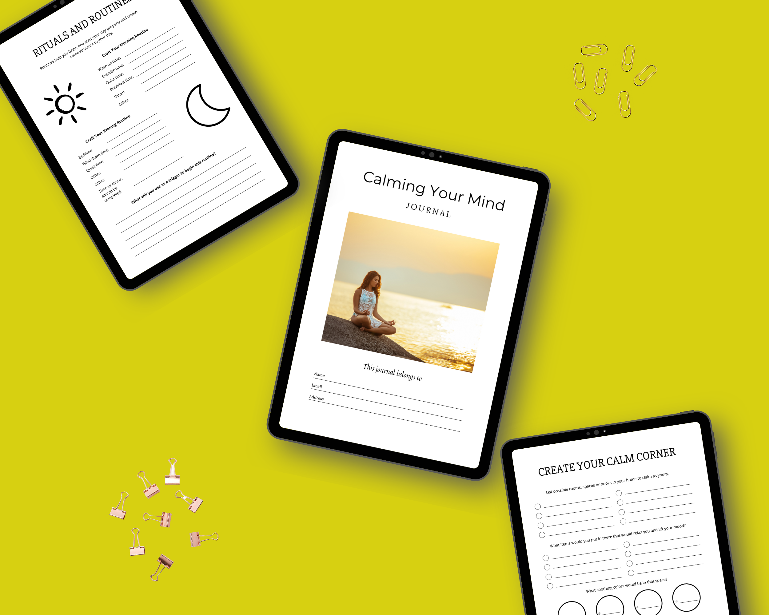 Editable Calming Your Mind Planner in Canva | Commercial Use