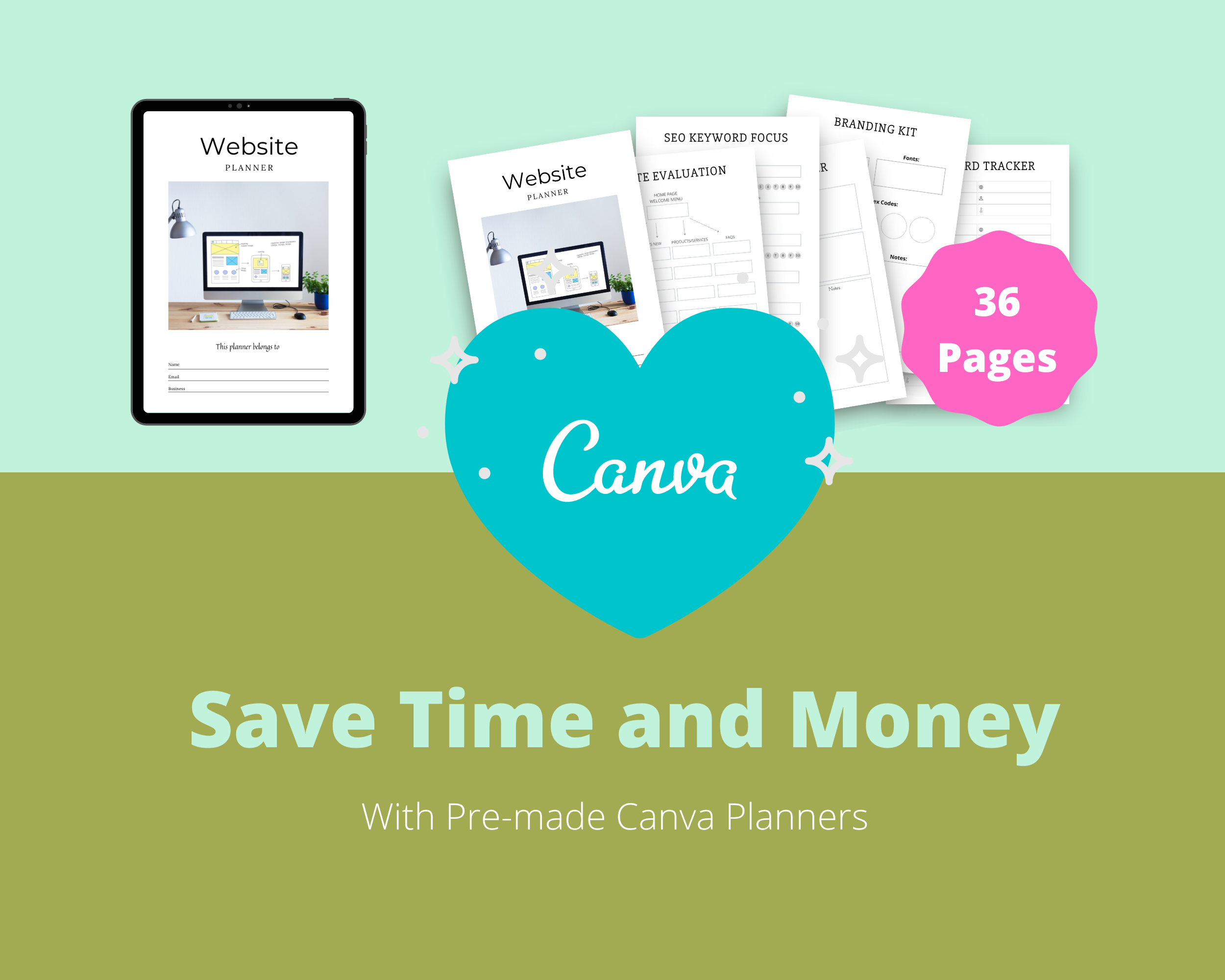 BUNDLE of 11 Marketing Planners in Canva | Customizable | Editable | Commercial Use | Marketing Templates