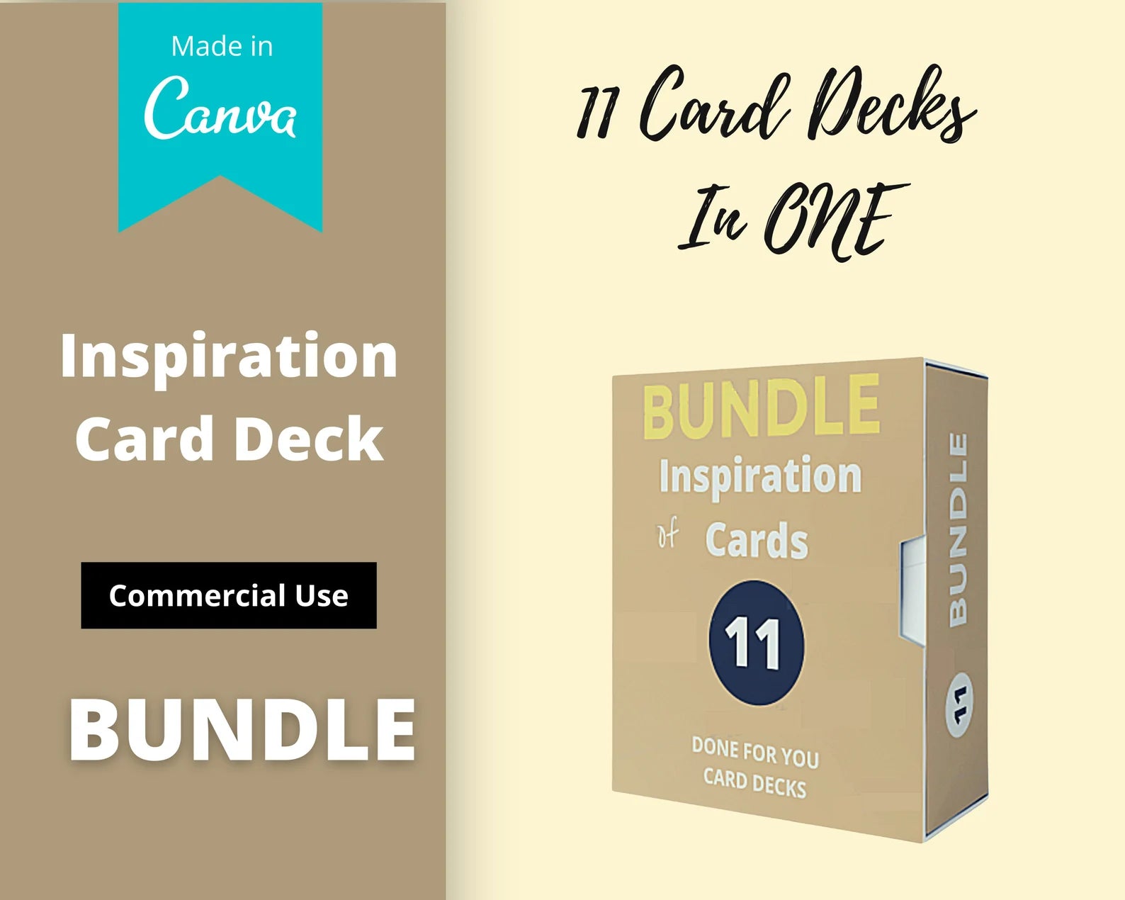 BUNDLE of 11 Inspiration Cards Decks in Canva | Exploration Question Card Decks | Commercial Use