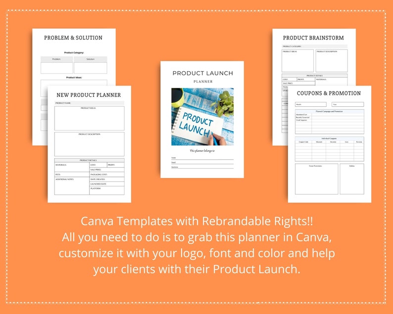 Editable Product Launch Planner Templates in Canva | Commercial Use
