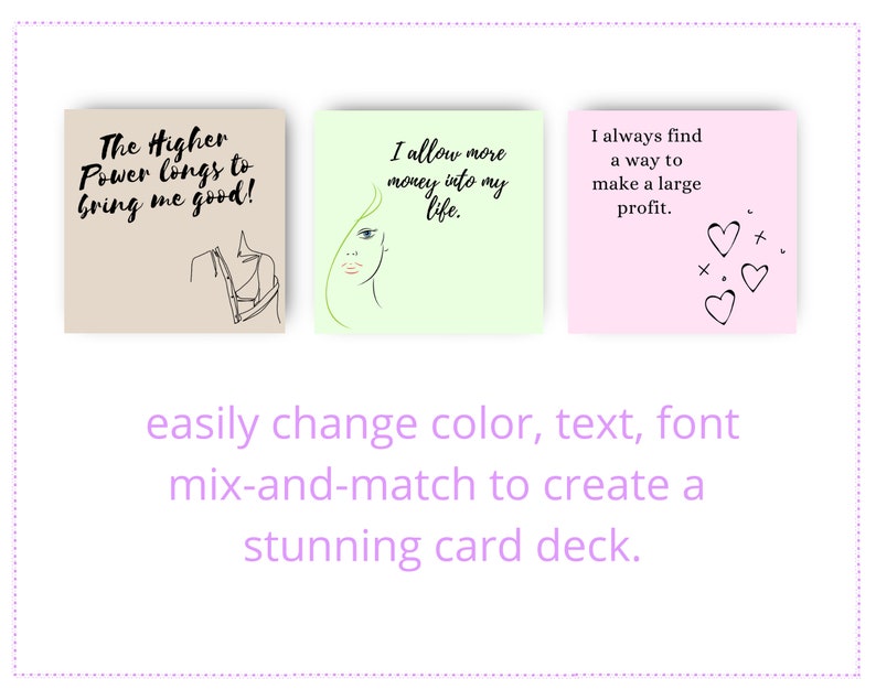 Girl Boss Affirmation Card Deck | Editable 35 Card Deck in Canva | Commercial Use