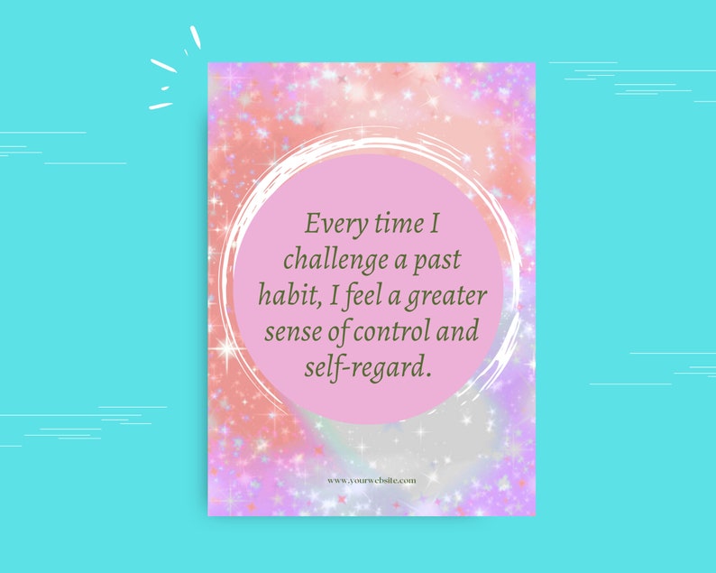 Habit & Subconscious Affirmation Card Deck | Editable 30 Card Deck in Canva | Commercial Use