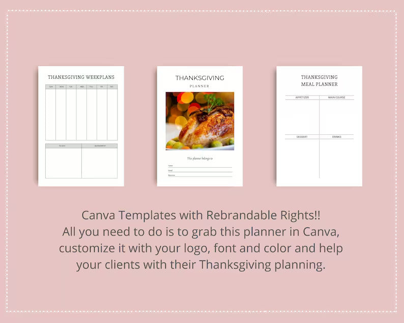 Editable Thanksgiving Planner in Canva | Canva Template Pack | Thanksgiving Planner Canva | Commercial Use