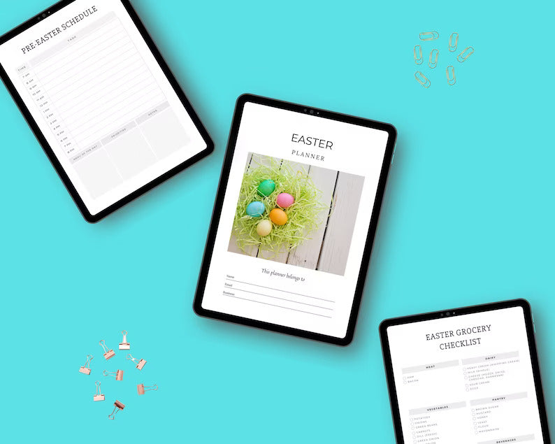 Editable Easter Planner in Canva | Canva Template Pack | Easter Planner Canva | Commercial Use