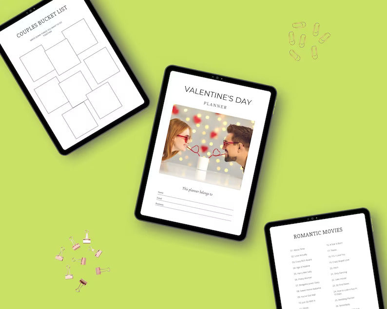 Editable Valentine's Day Planner in Canva | Canva Template Pack | Valentine's Day Planner Canva | Commercial Use