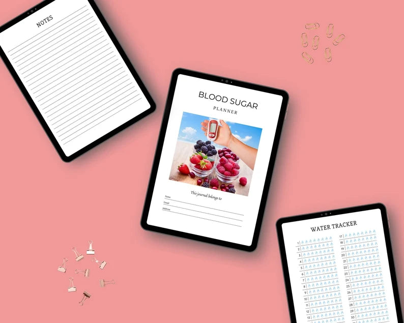 Blood Sugar Planner in Canva | Canva Template Pack | Blood Sugar Journal Template | Commercial Use