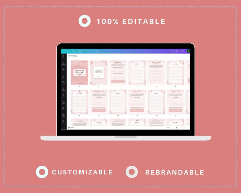 Editable Becoming Expert Planner Templates in Canva | Canva Template Pack | Expert in Narrow Field | Commercial Use